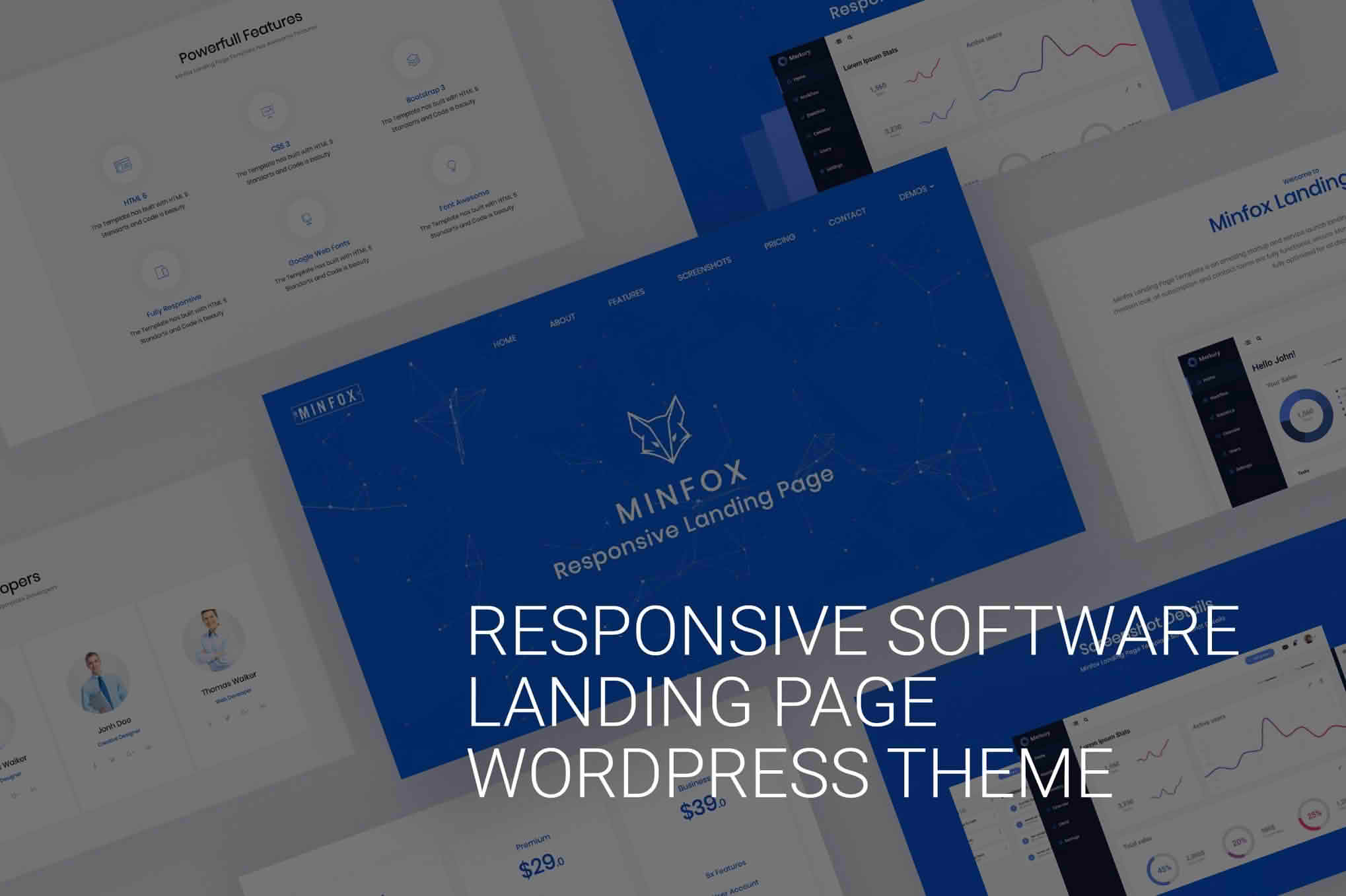 Download Minfox - Software Landing Page WordPress Theme GPL WordPress Plugin