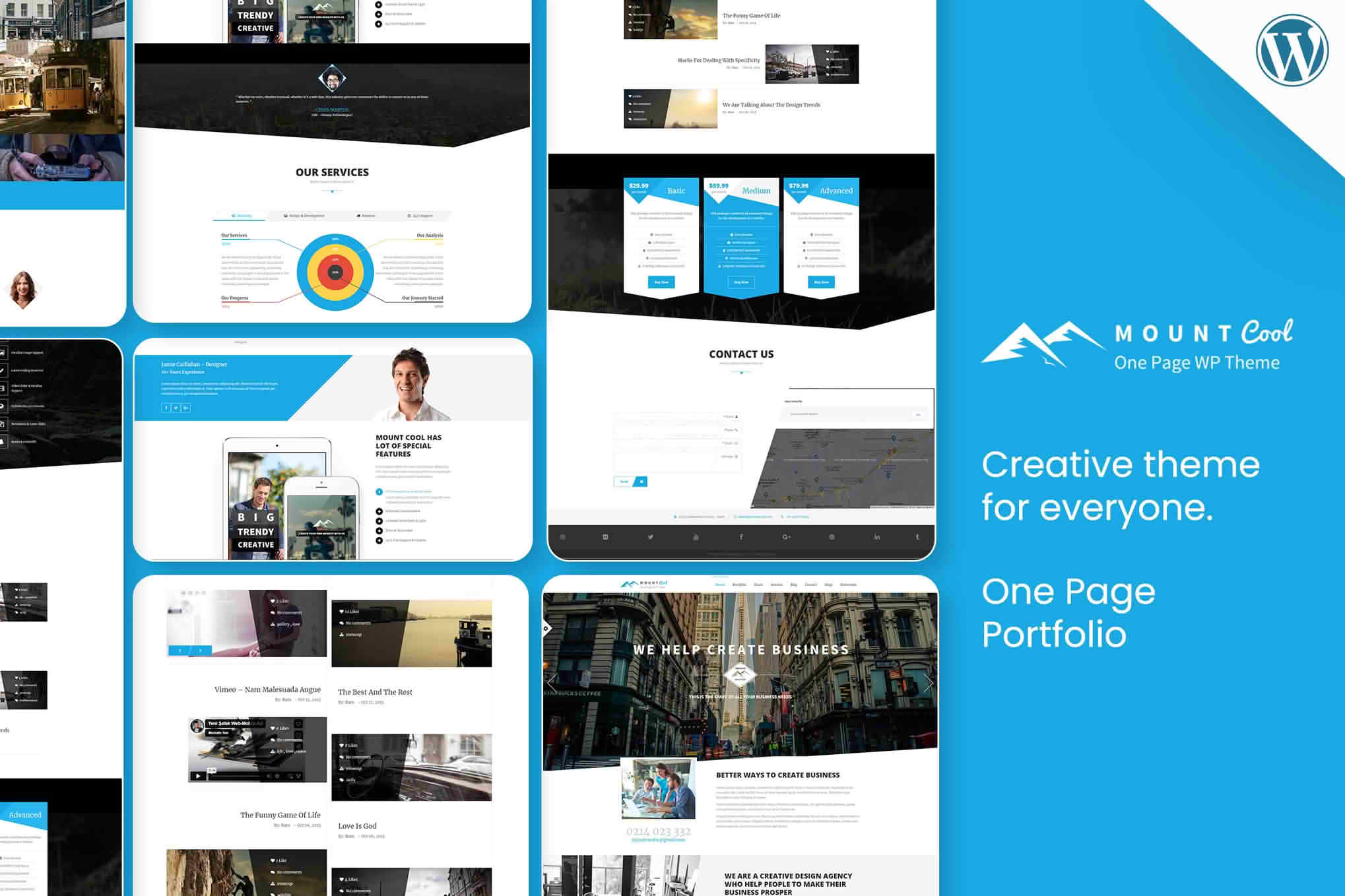 Download MountCool - Single Page Portfolio WordPress Theme GPL WordPress Plugin