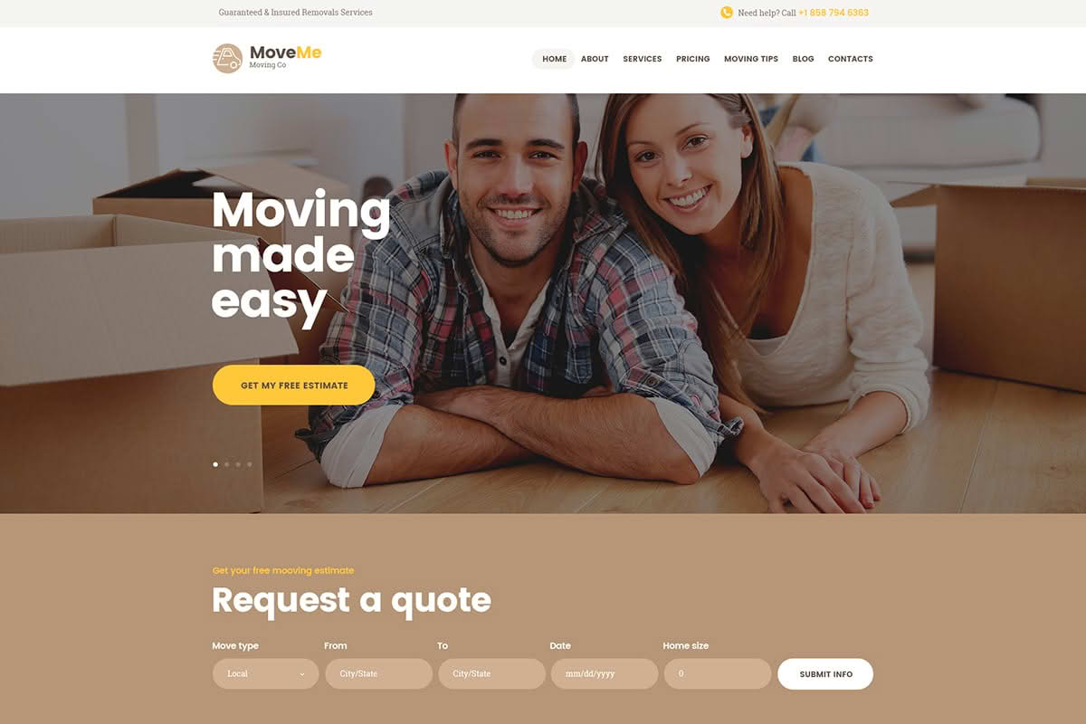 Download MoveMe | Moving & Storage Relocation Company WordPress Theme GPL WordPress Plugin