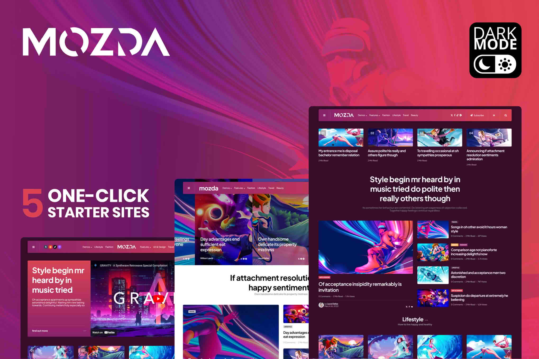 Download Mozda - Micro Magazine & Blog Theme with Dark Mode GPL WordPress Plugin