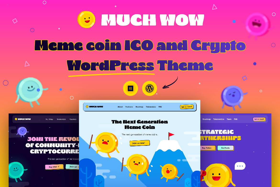 Download MuchWow - Memecoin ICO and Crypto WordPress Theme GPL WordPress Plugin