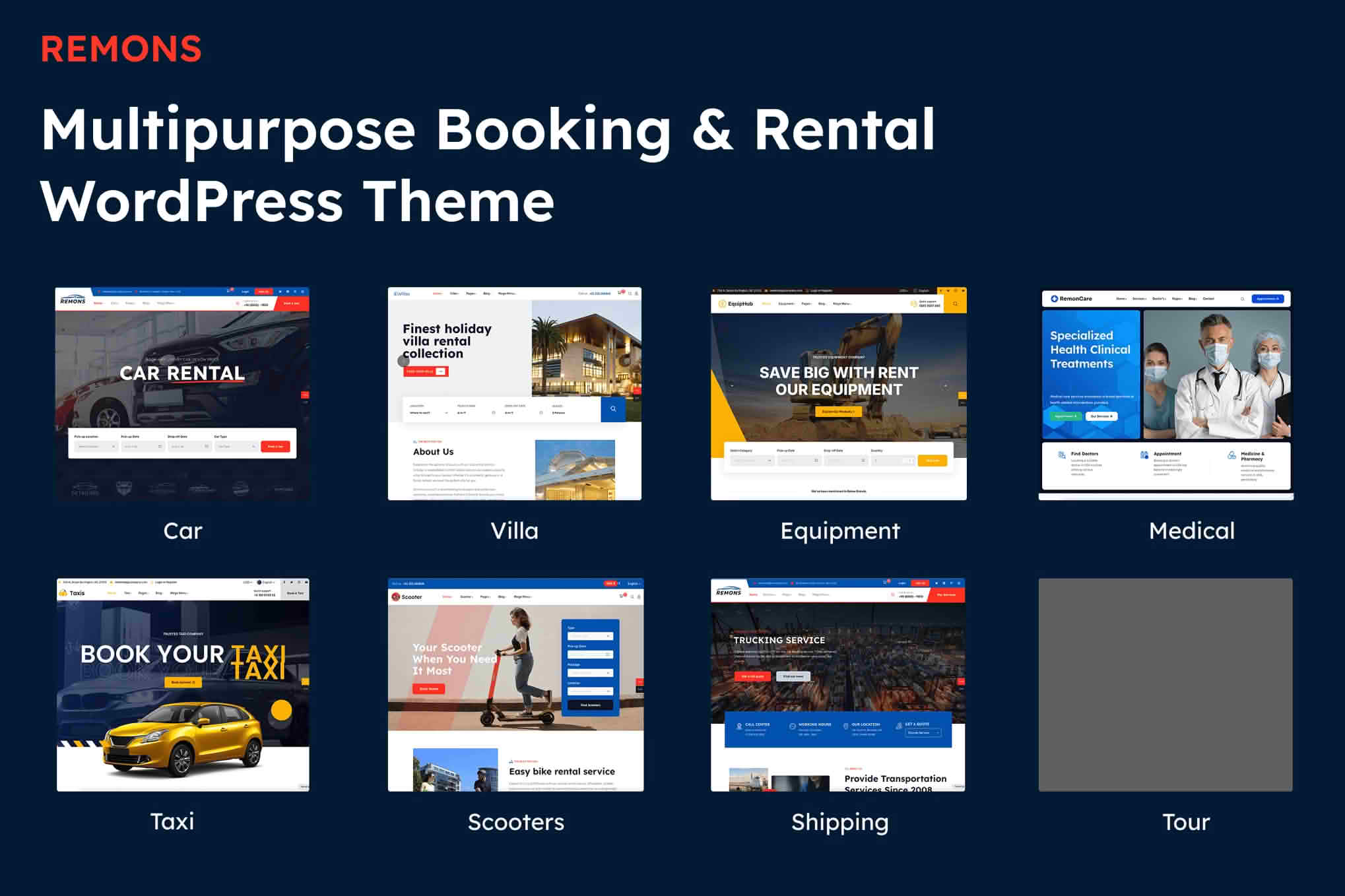 Download Multipurpose Booking & Rental WP Theme - Remons GPL WordPress Plugin