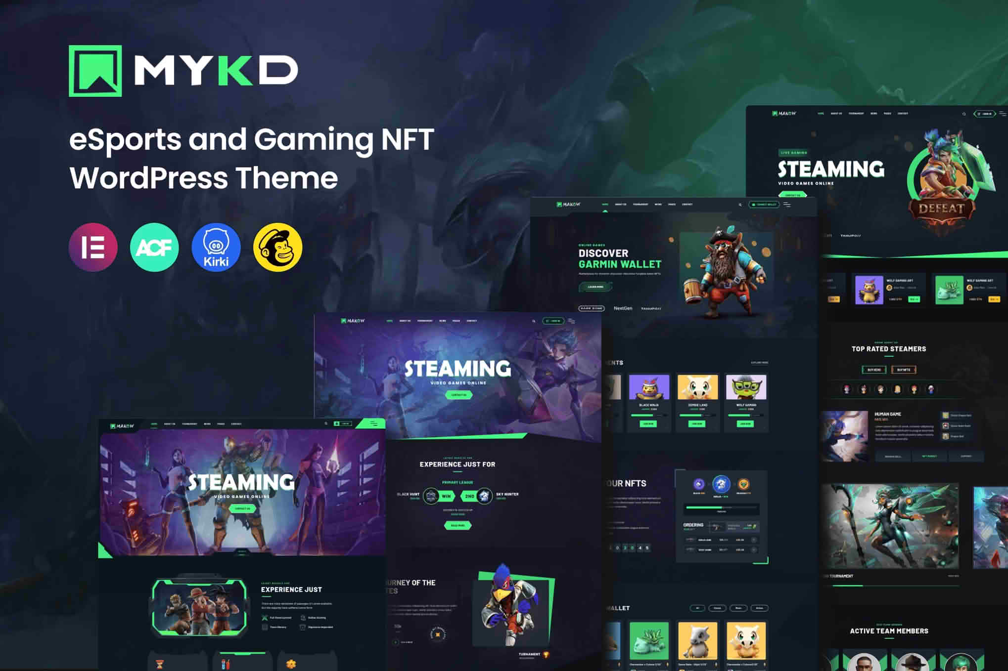 Download MYKD - eSports and Gaming NFT WordPress Theme GPL WordPress Plugin