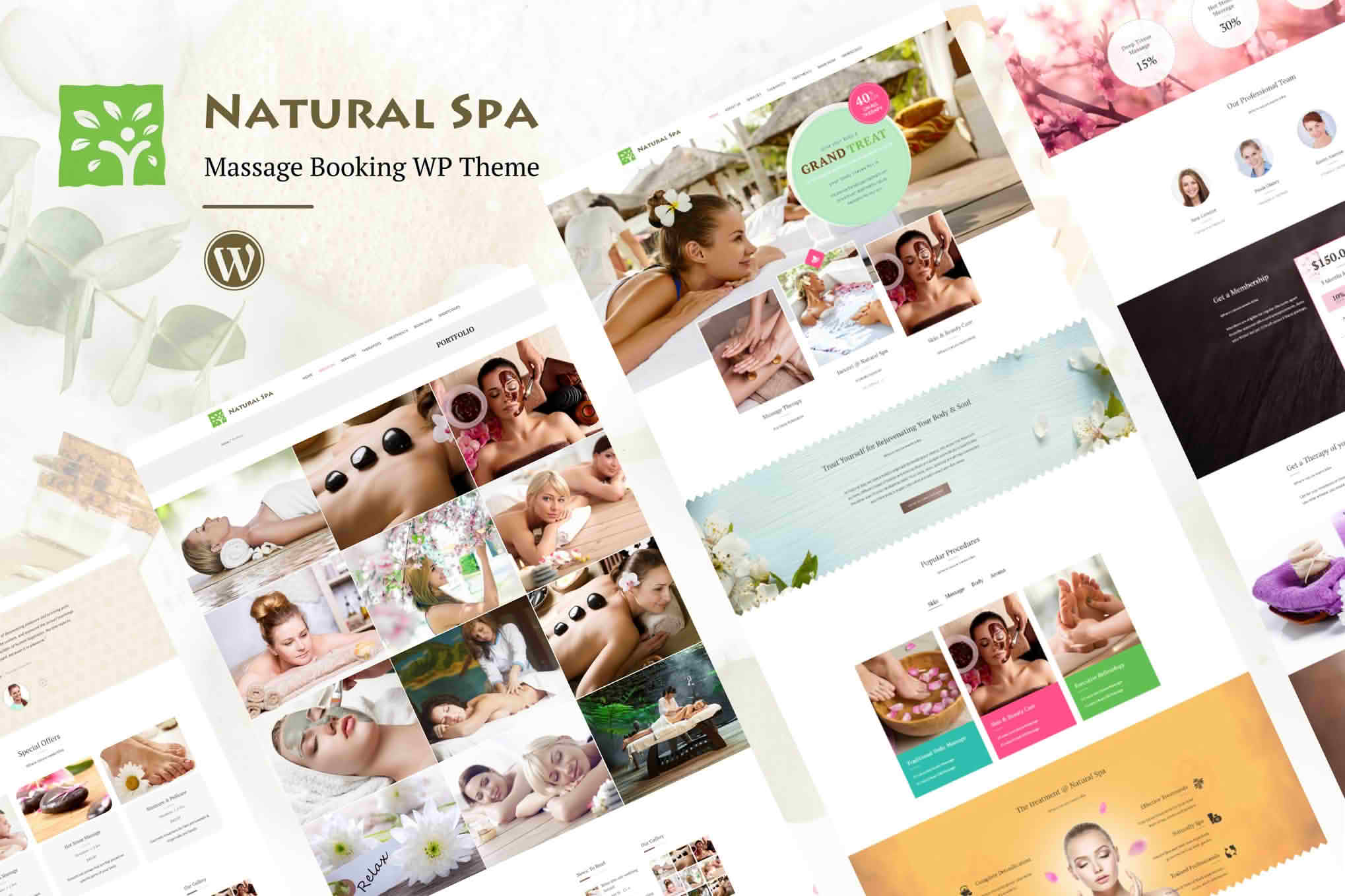 Download Natural Spa - Massage Booking WordPress Theme GPL WordPress Plugin