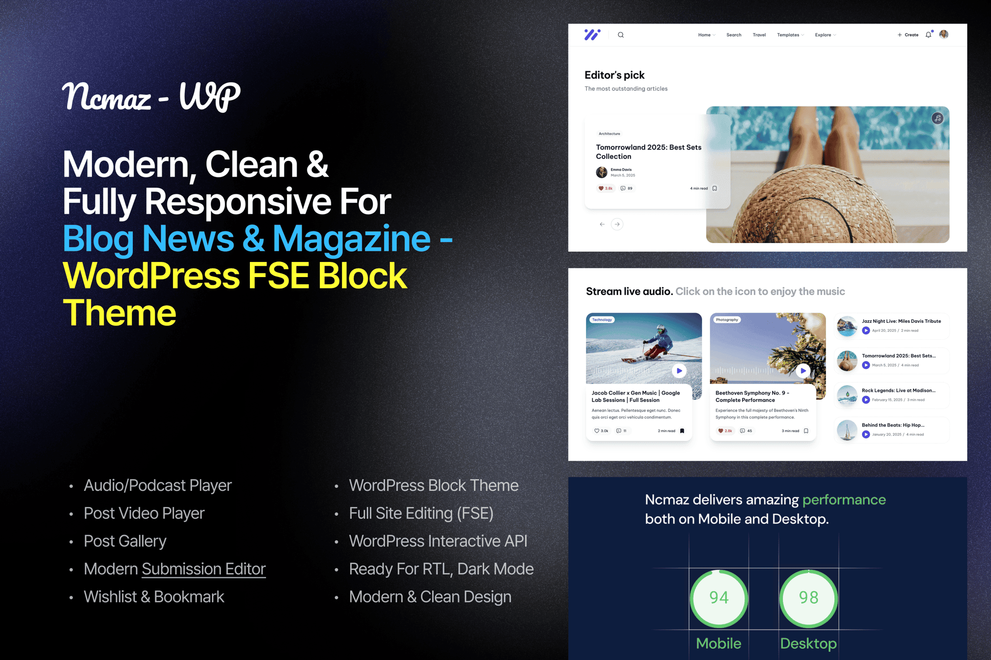 Ncmaz - News Magazine FSE WordPress Block Theme
