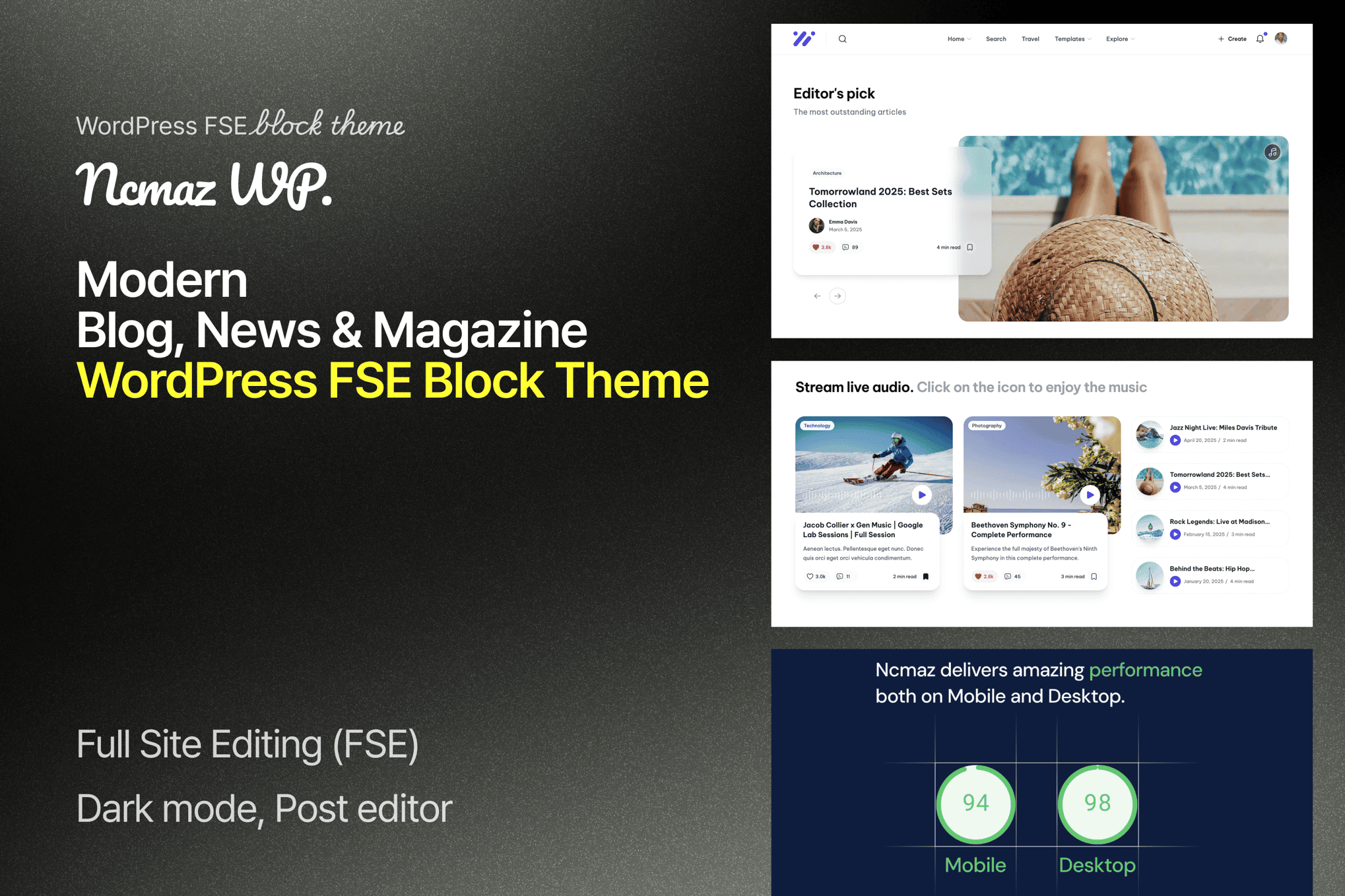 Download Ncmaz - News Magazine FSE WordPress Block Theme GPL WordPress Plugin