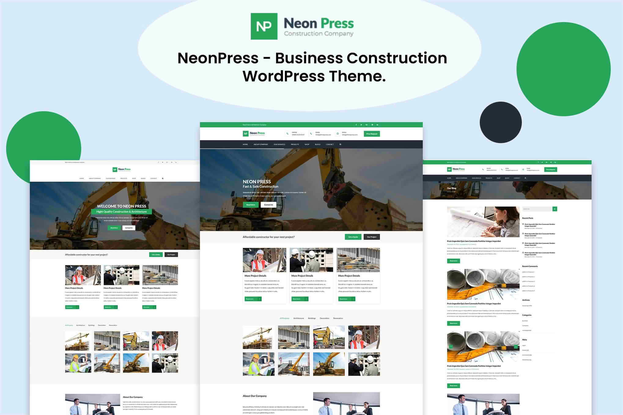 NeonPress - Business Construction WordPress Theme