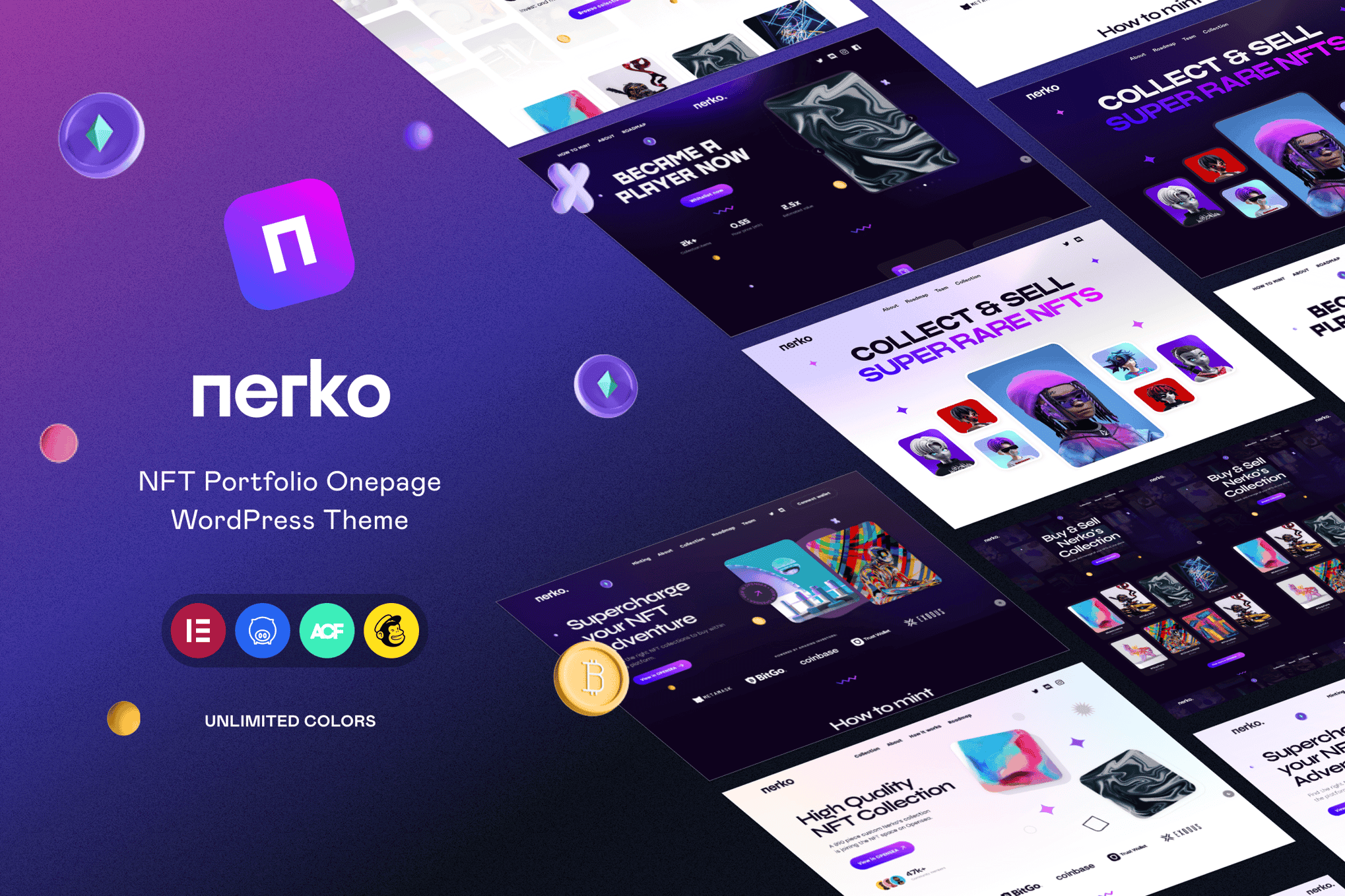 Download Nerko - NFT Portfolio WordPress Theme GPL WordPress Plugin