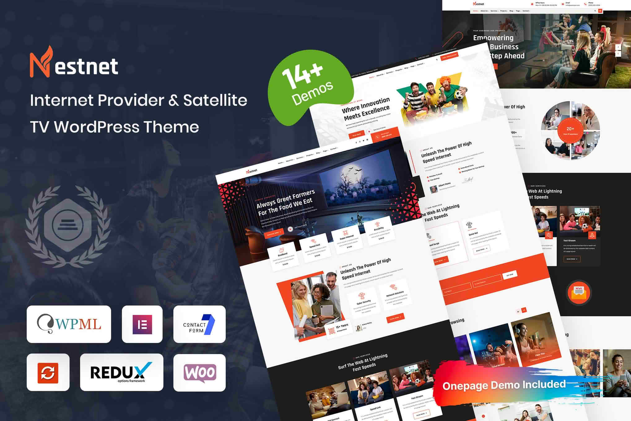 Download Nestnet - Internet Provider & Satellite TV WordPress Theme GPL WordPress Plugin