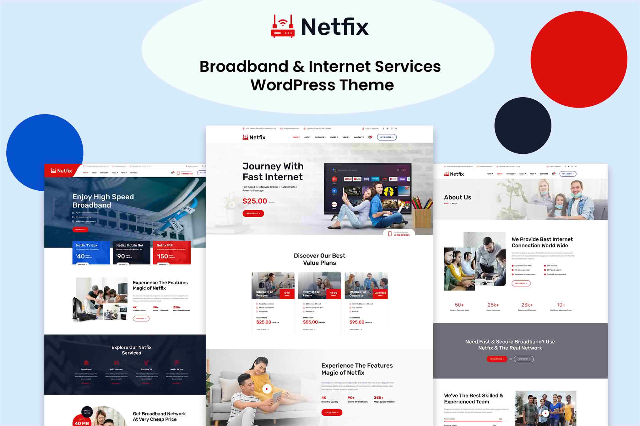 Download Netfix – Broadband & Internet Services WordPress Theme + RTL GPL WordPress Plugin