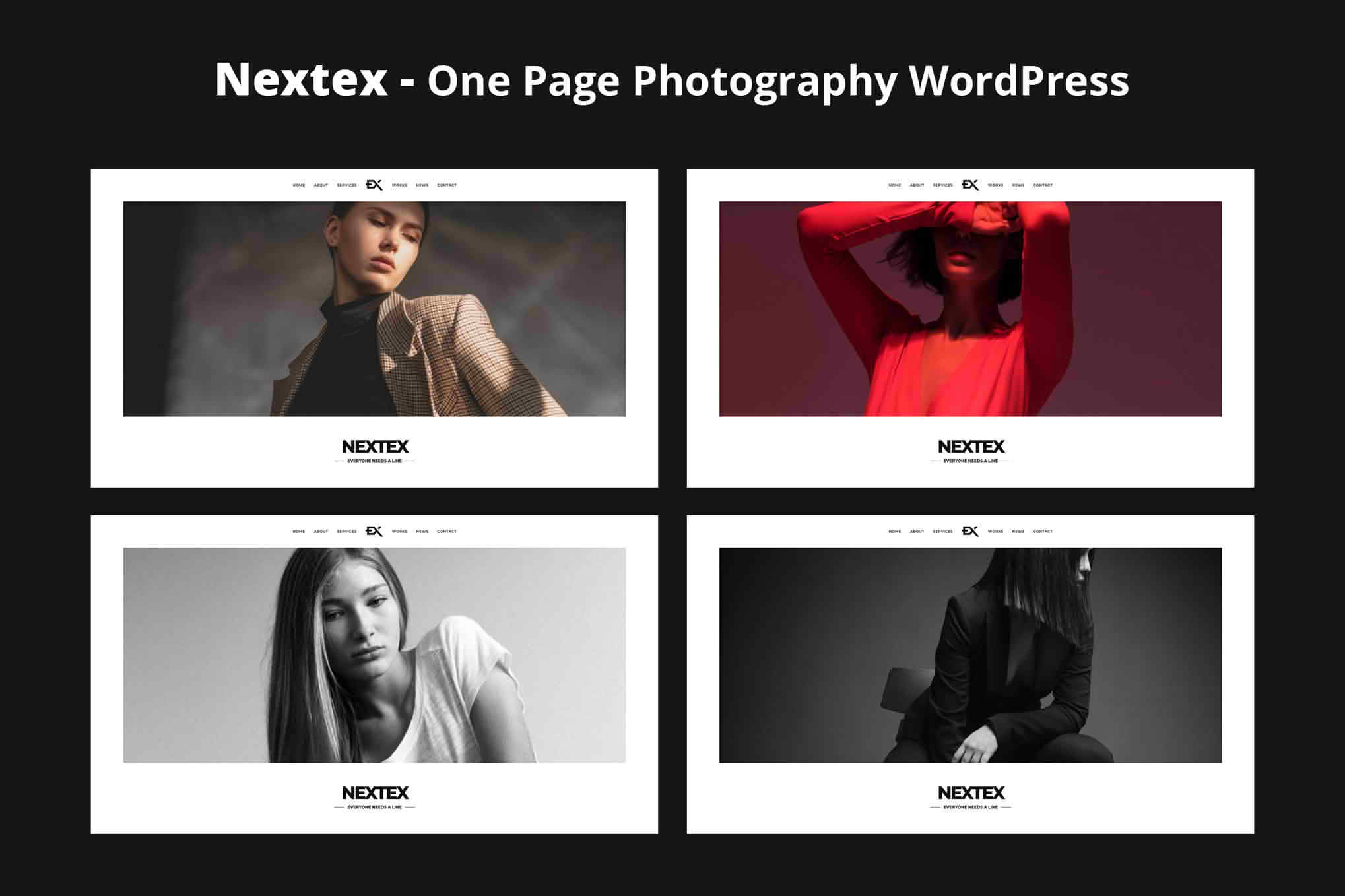 Download Nextex - One Page Photography WordPress Theme GPL WordPress Plugin