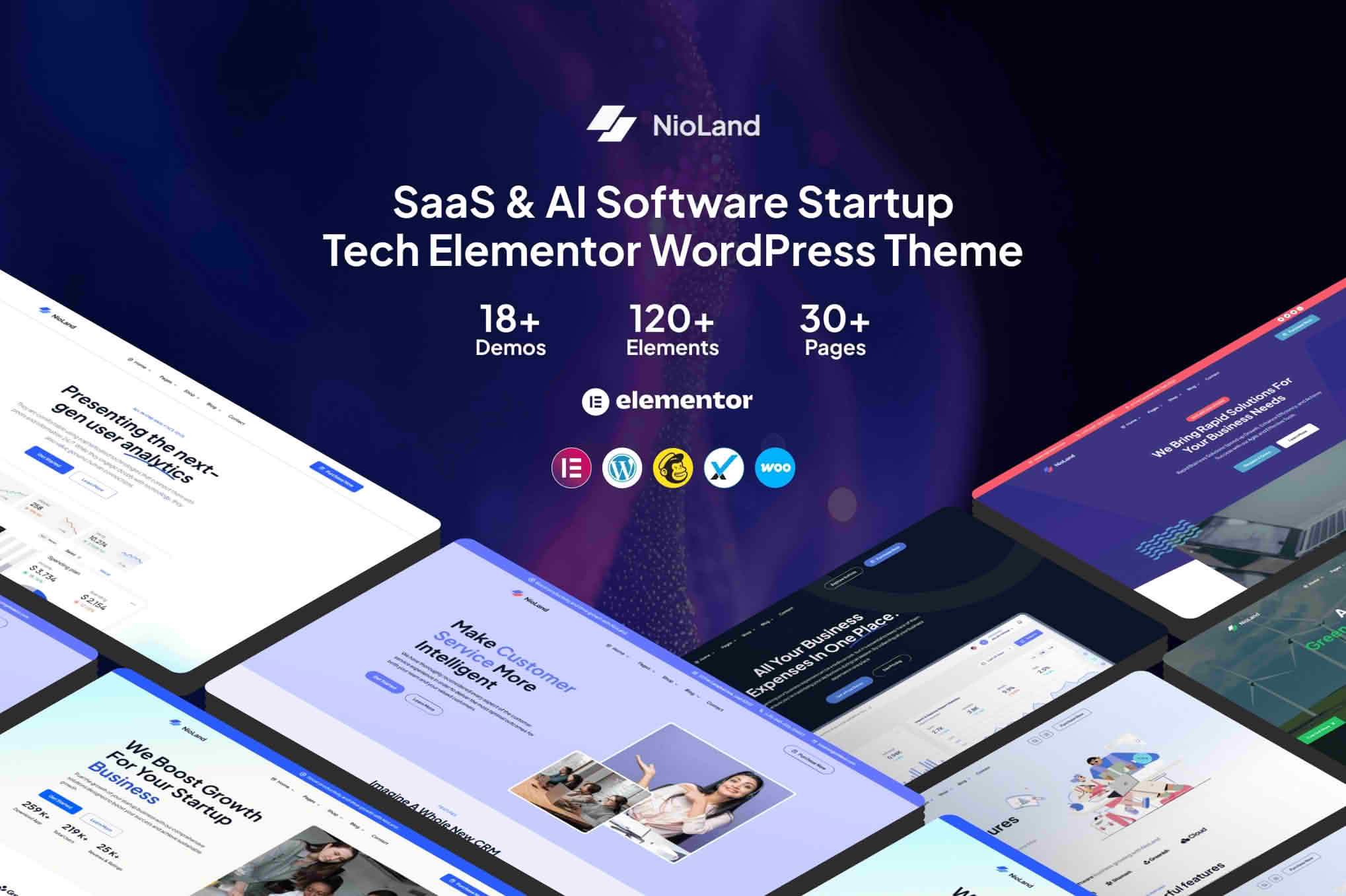 Nioland - SaaS & Ai Startup Tech WordPress Theme