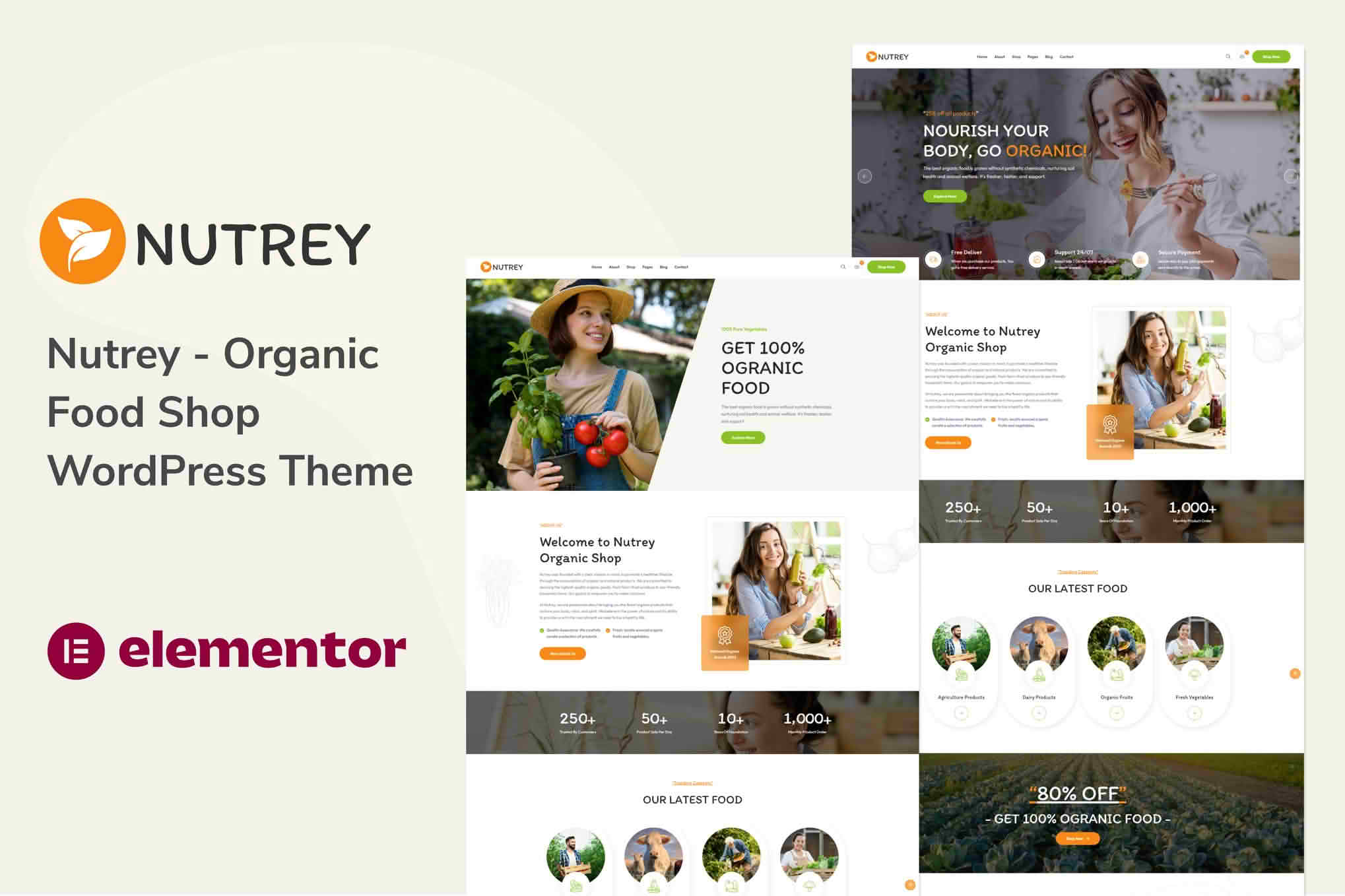 Download Nutrey - Organic Food Shop WordPress Theme GPL WordPress Plugin
