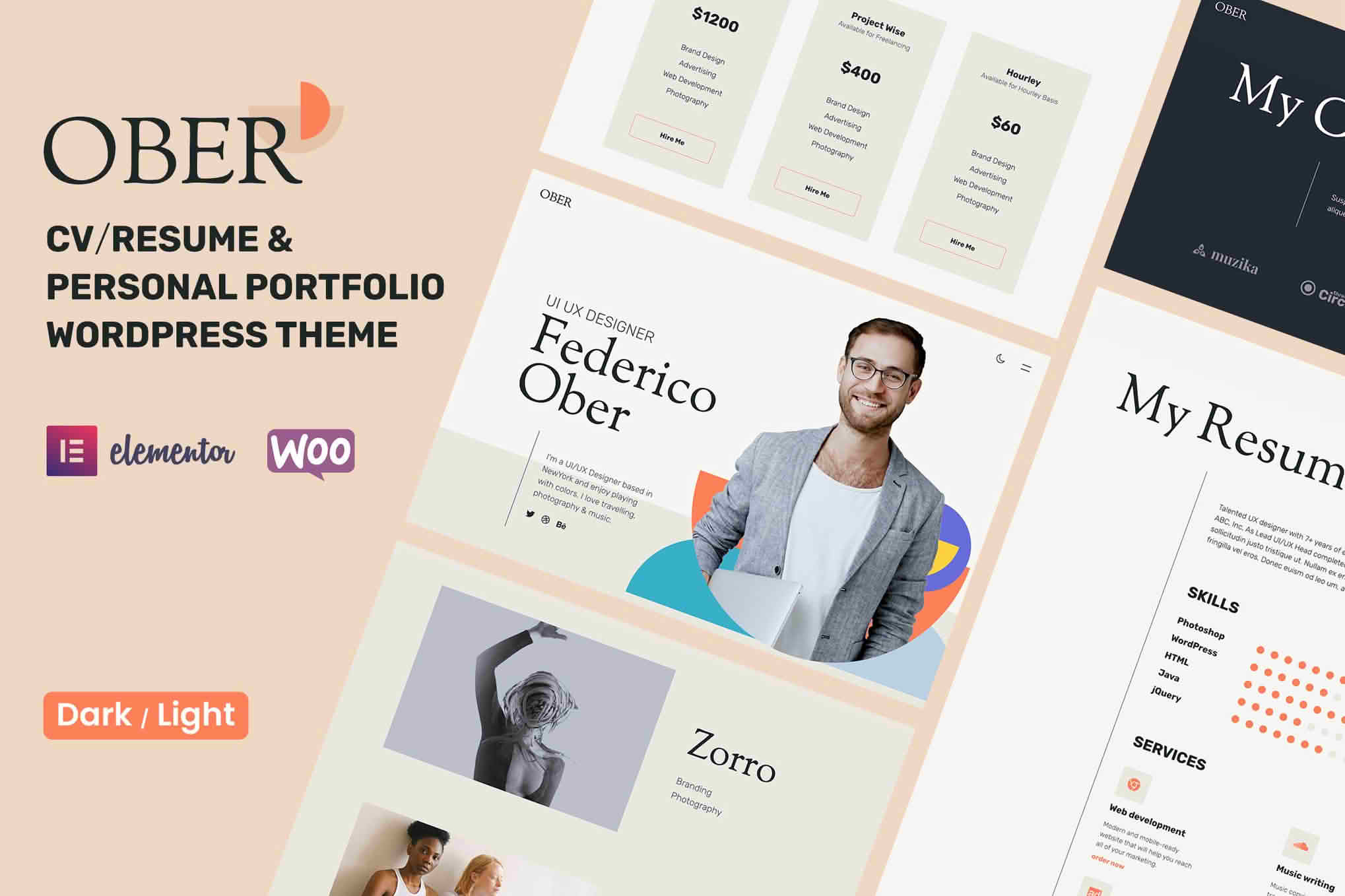 Download OBER - CV Resume WordPress Theme GPL WordPress Plugin