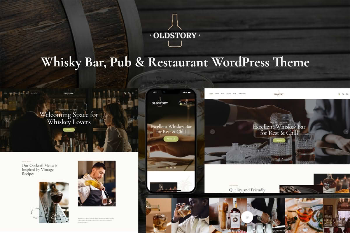 Download OldStory - Whisky Bar | Pub | Restaurant WordPress Theme GPL WordPress Plugin