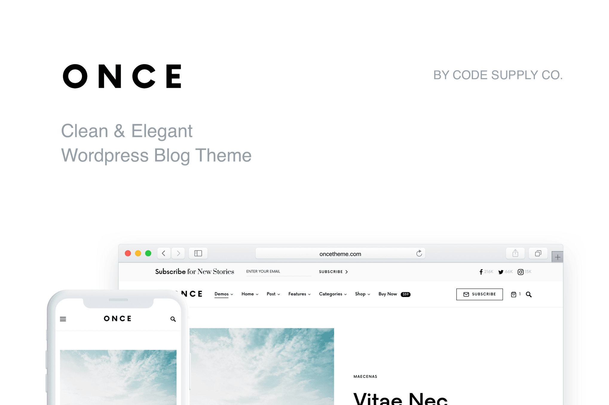 Download Once - Clean & Elegant WordPress Blog Theme GPL WordPress Plugin