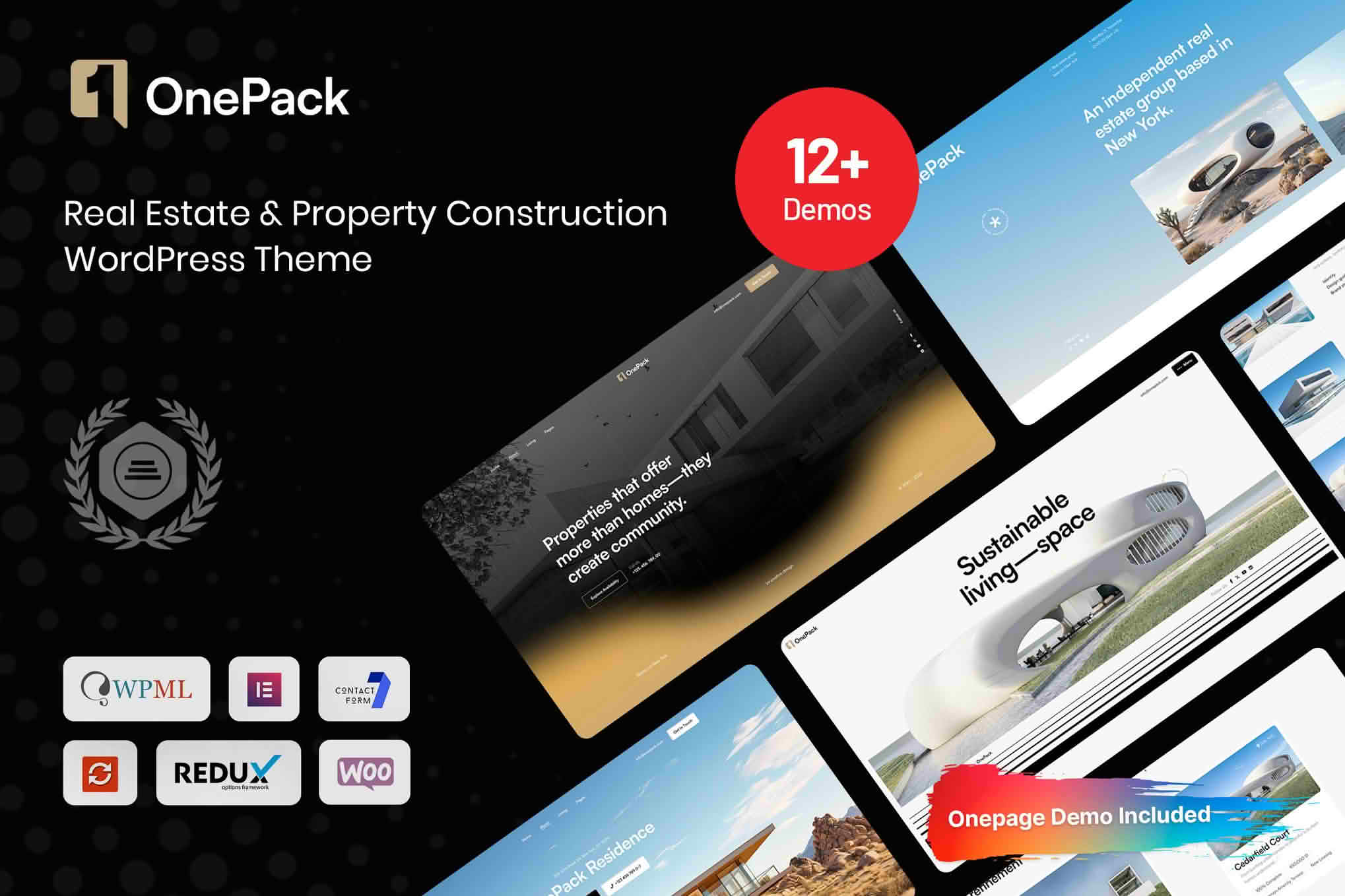Download OnePack - Real Estate & Property Construction WP GPL WordPress Plugin
