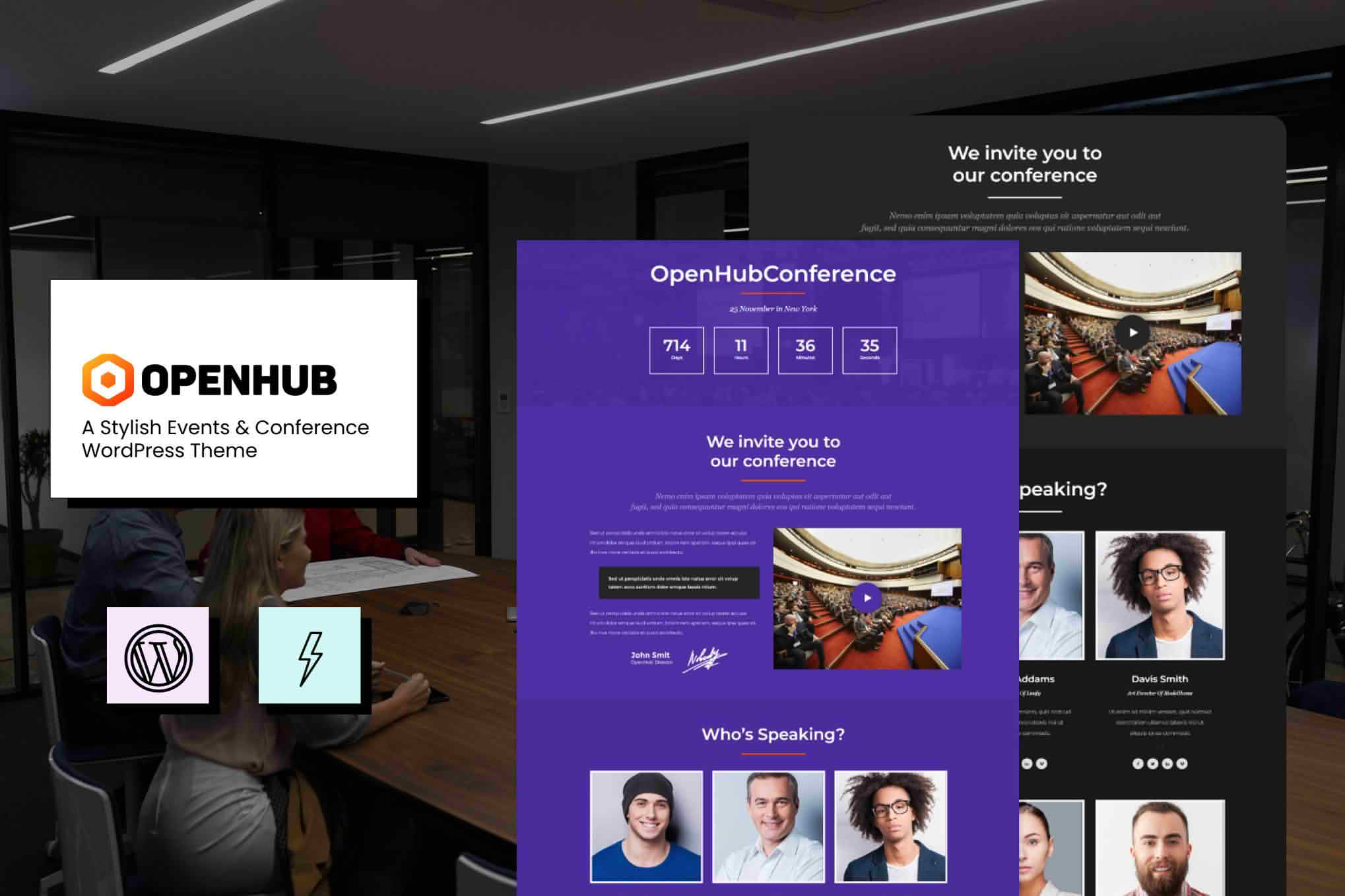 Download OpenHub - A Stylish Events & Conference Theme GPL WordPress Plugin