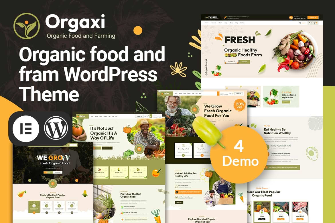 Orgaxi - Organic food and fram WordPress Theme