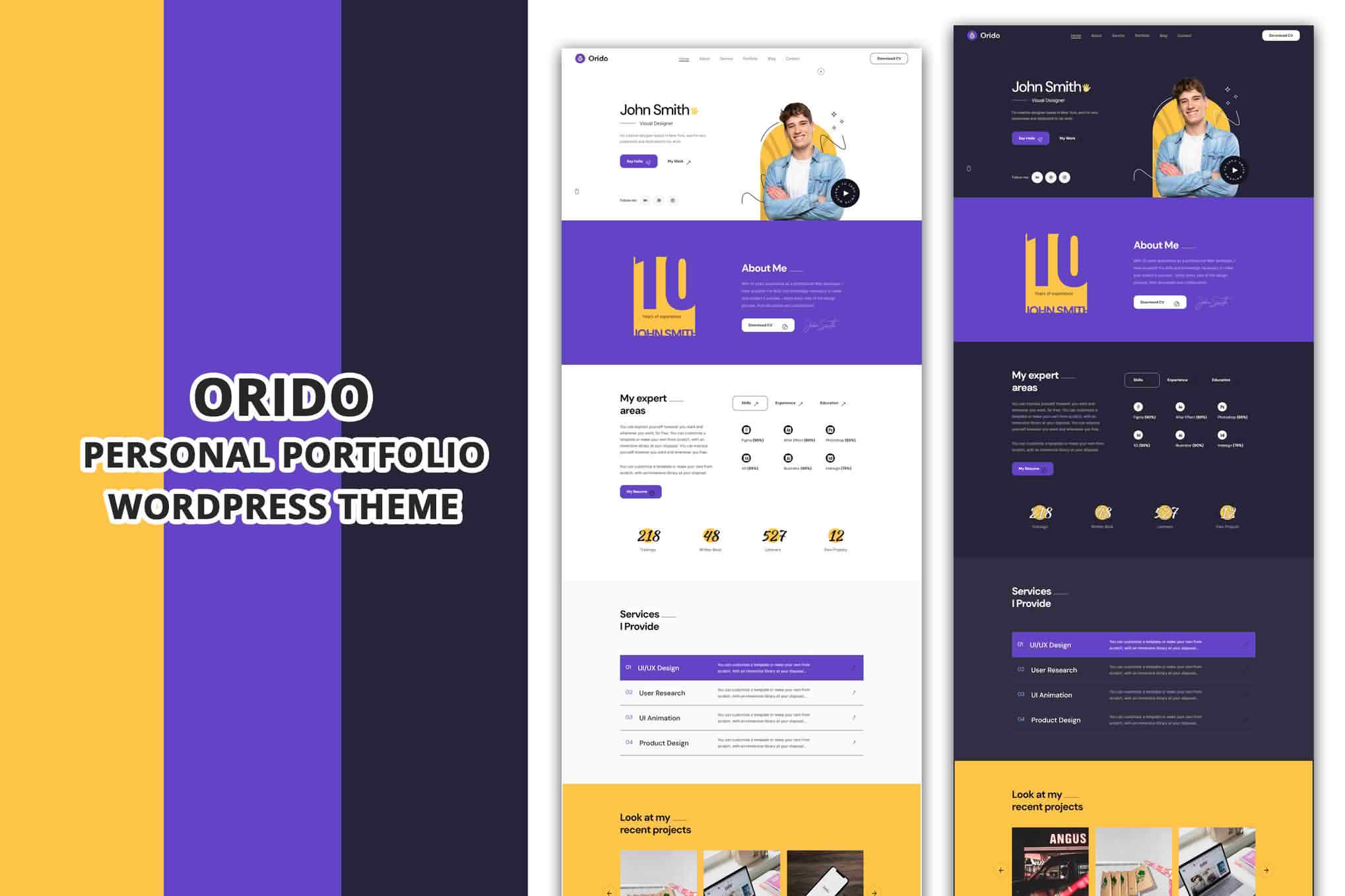 Download Orido - Personal Portfolio WordPress Theme GPL WordPress Plugin
