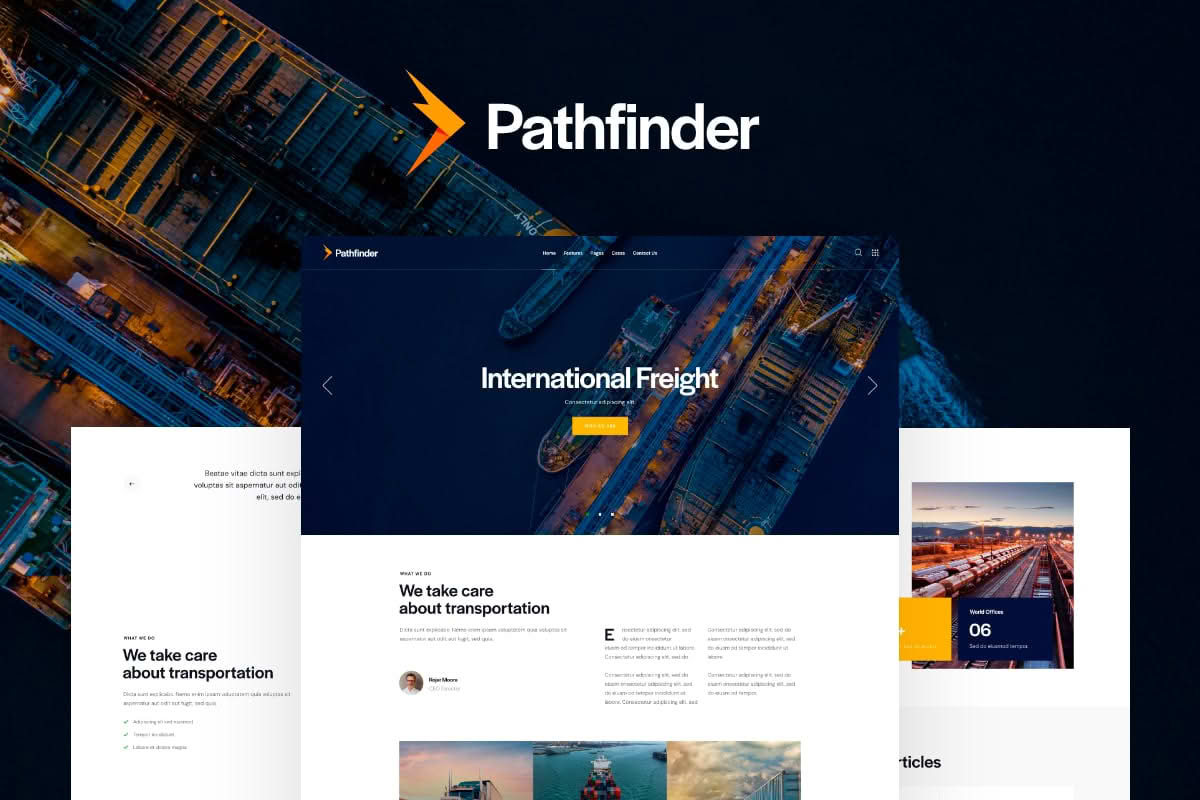 Download Pathfinder - Cargo Transportation & Logistics WordPress Theme GPL WordPress Plugin