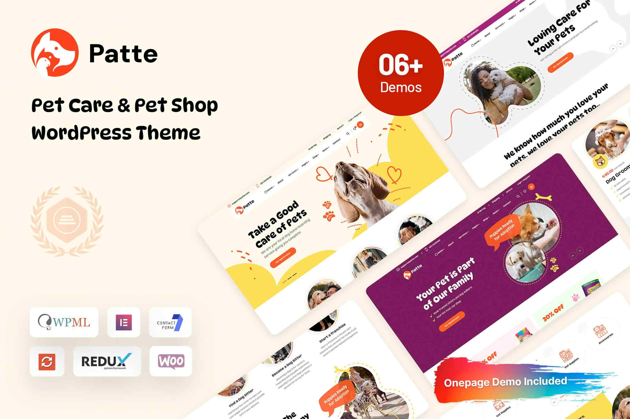 Download Patte - Pet Care & Pet Shop WordPress Theme GPL WordPress Plugin