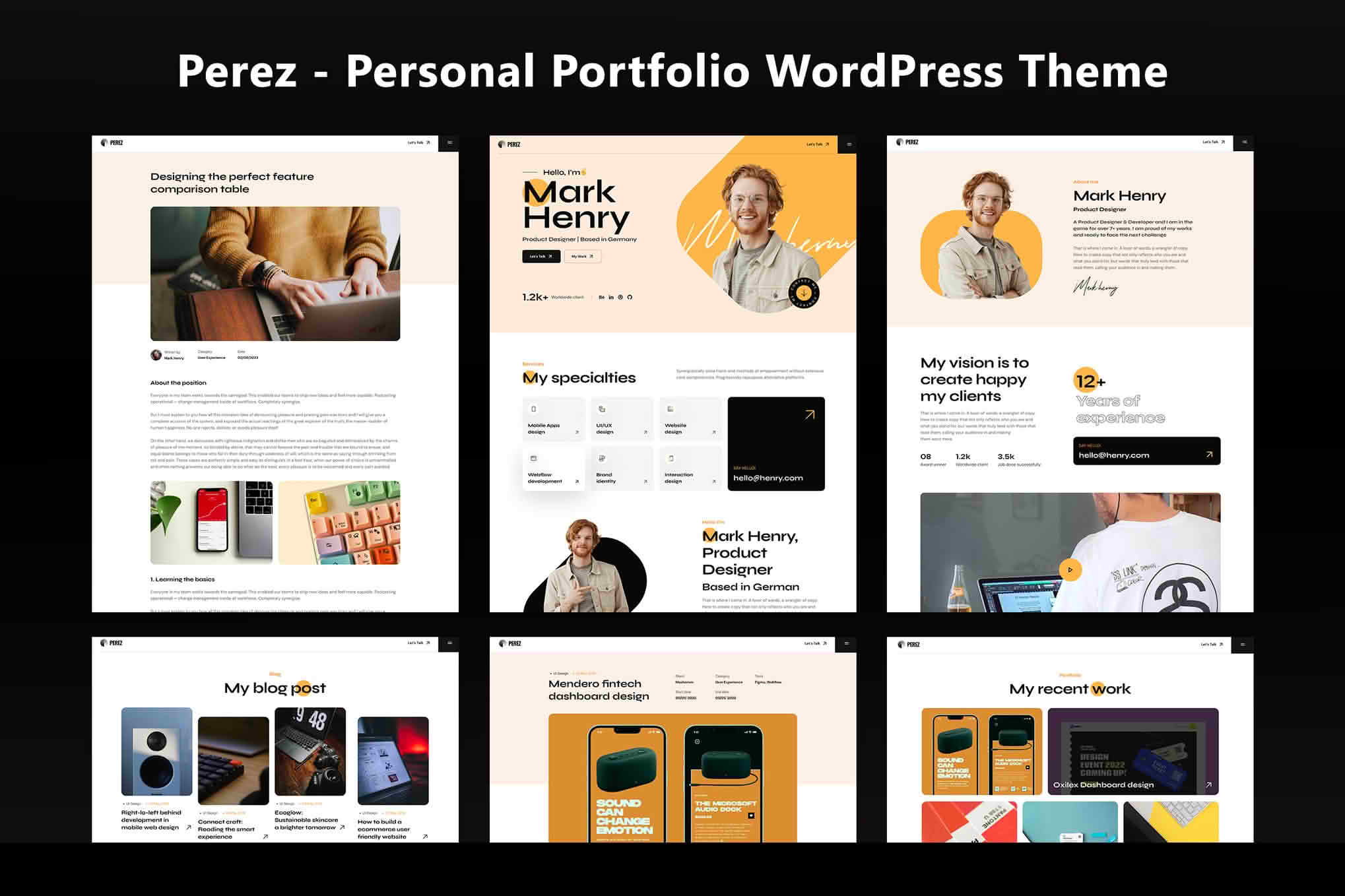 Download Perez - Personal Portfolio WordPress Theme GPL WordPress Plugin