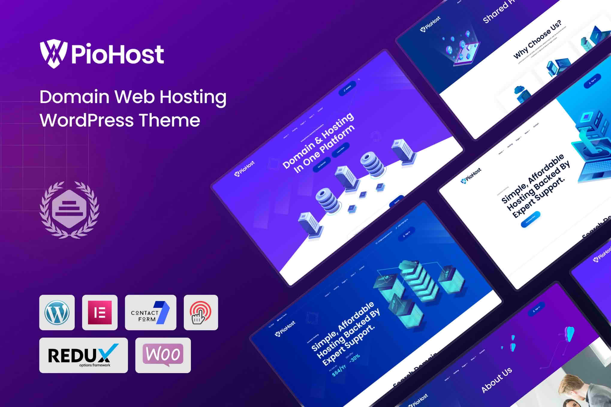 Download Piohost - Domain and Web Hosting WordPress Theme GPL WordPress Plugin