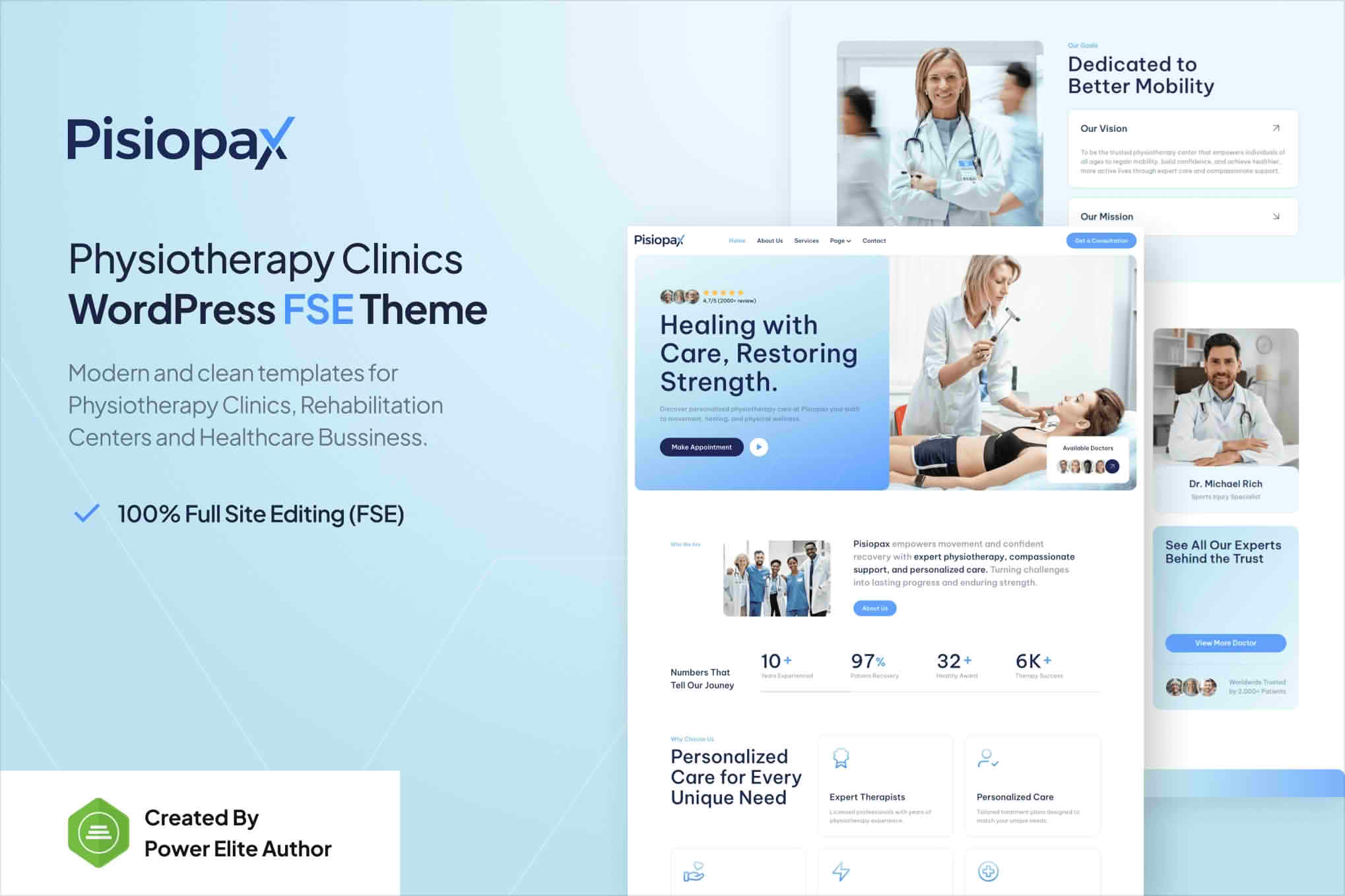 Pisiopax – Physiotherapy Clinic Gutenverse FSE WordPress Block Theme