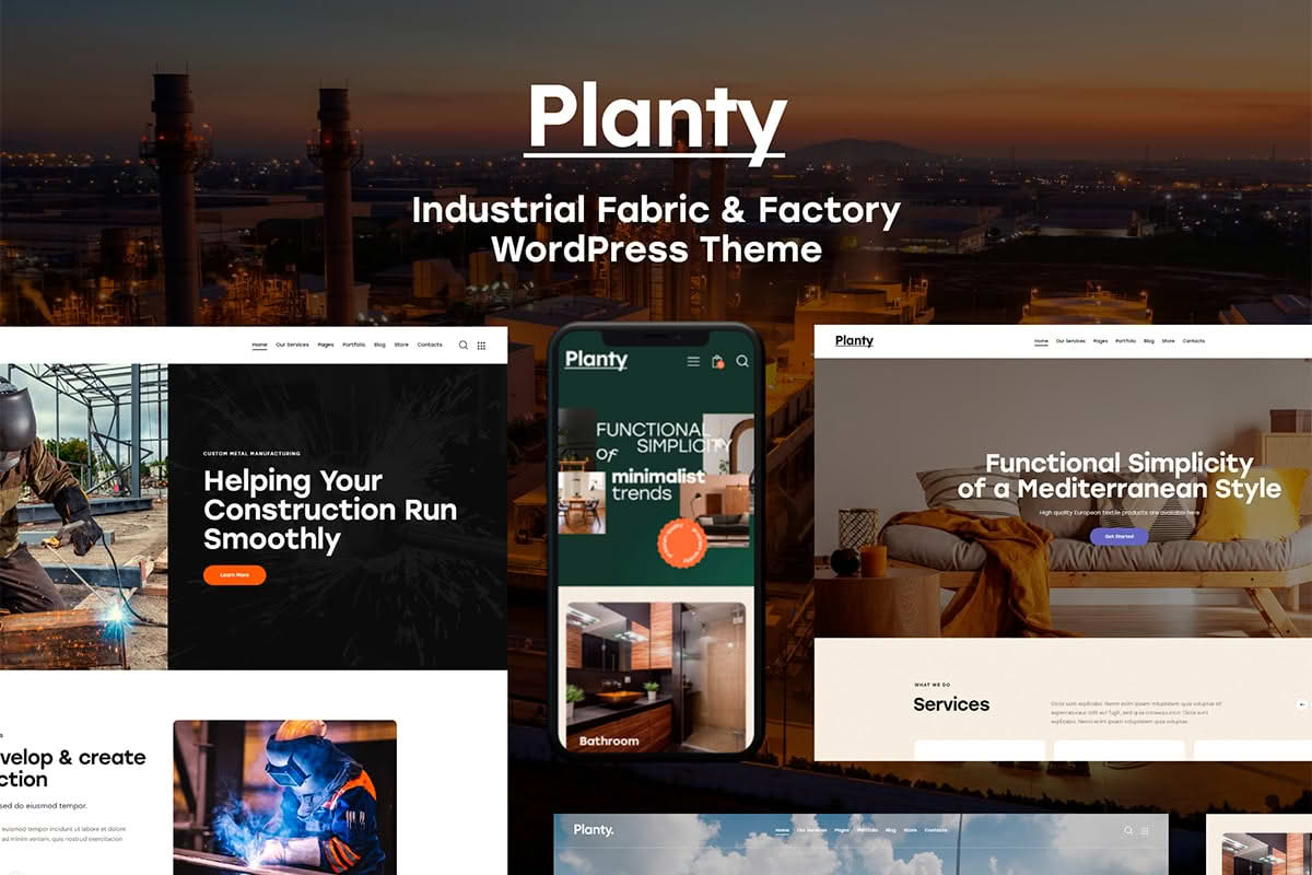 Download Planty - Industrial Fabric & Factory WordPress Theme GPL WordPress Plugin