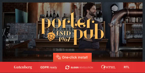 Download Porter Pub - Restaurant & Bar WordPress Theme GPL WordPress Plugin