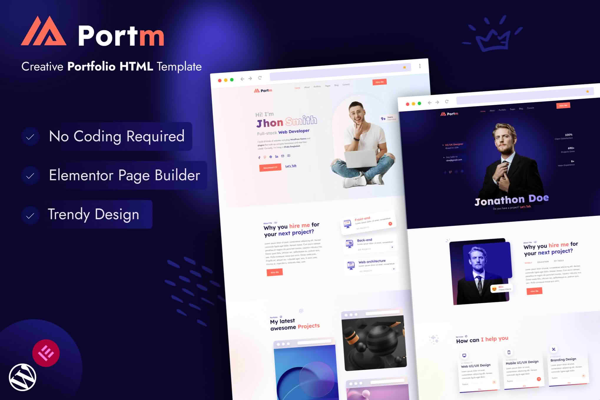 Download Portm - Personal Portfolio WordPress Theme GPL WordPress Plugin