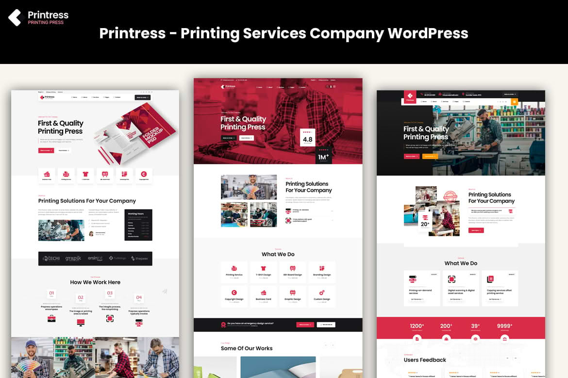 Download Printress - Printing Services Company WordPress GPL WordPress Plugin