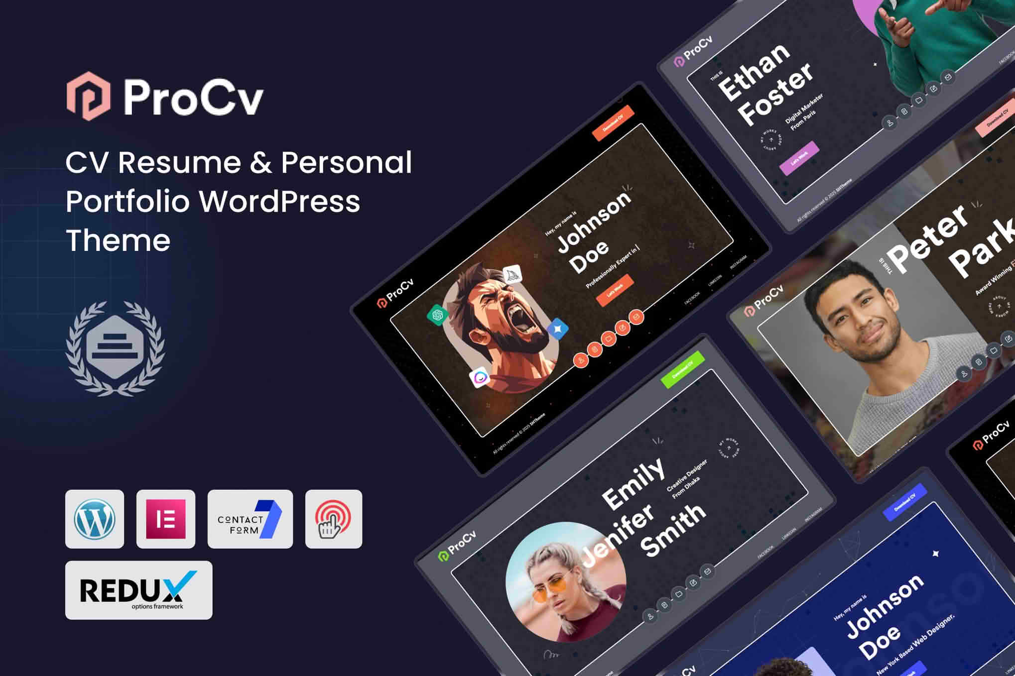 Download ProCv - CV Resume & Personal Portfolio WordPress Theme GPL WordPress Plugin