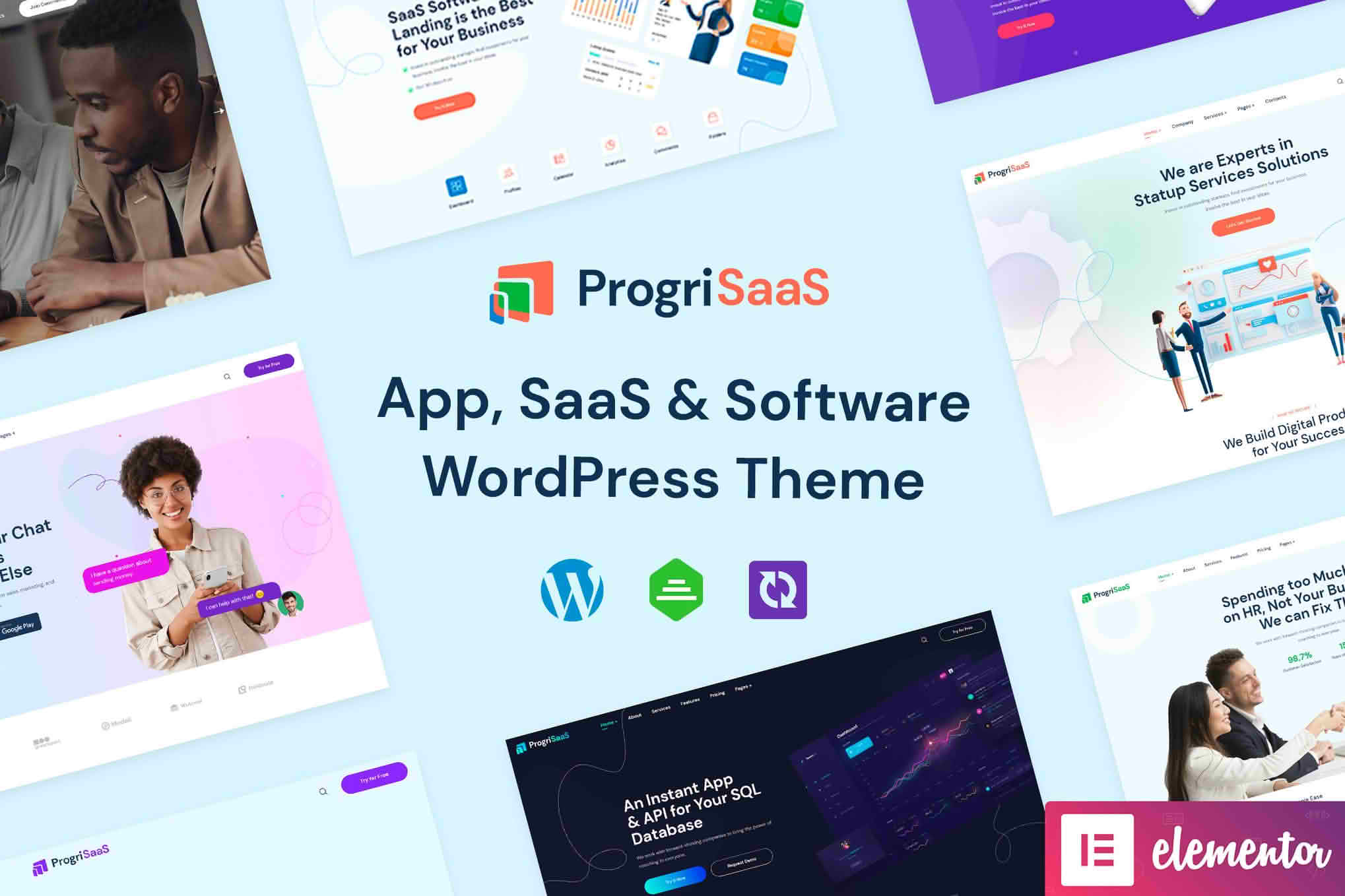Download ProgriSaaS - Creative Landing Page WordPress Theme GPL WordPress Plugin