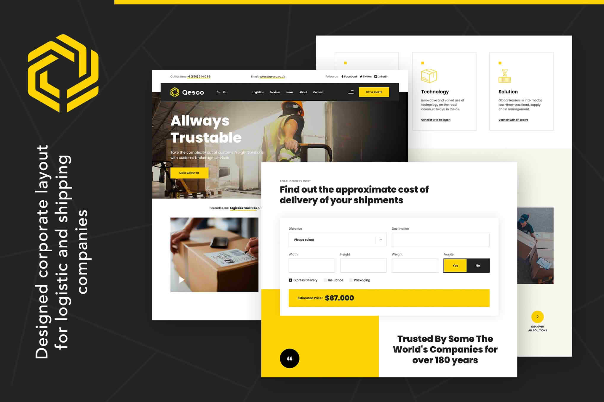 Download Qesco | Logistic Shipping Company WordPress Theme GPL WordPress Plugin