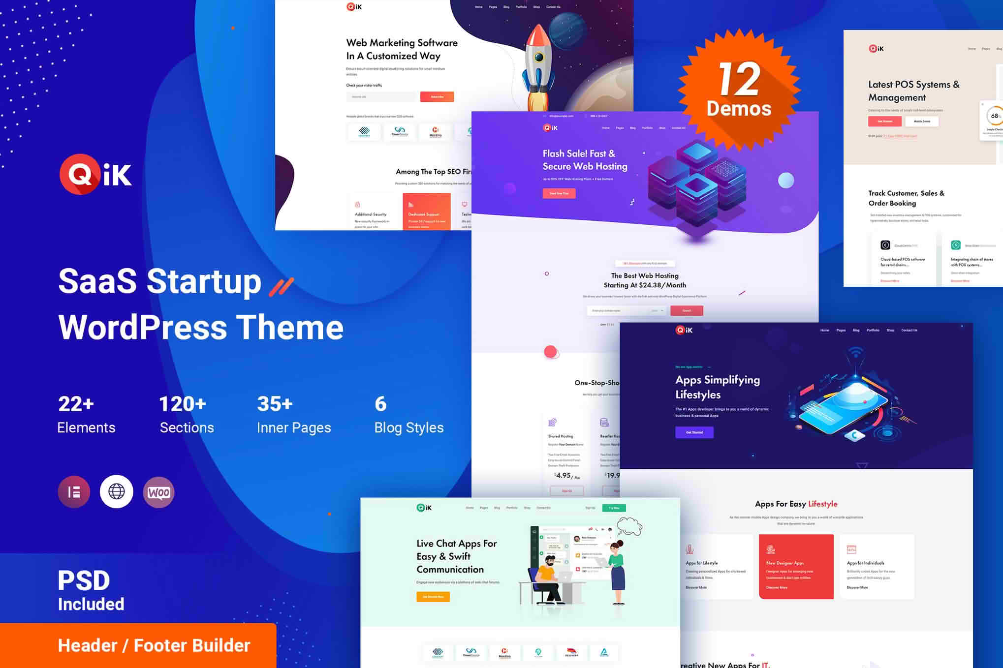 Download Qik - SaaS Startup WordPress Theme GPL WordPress Plugin