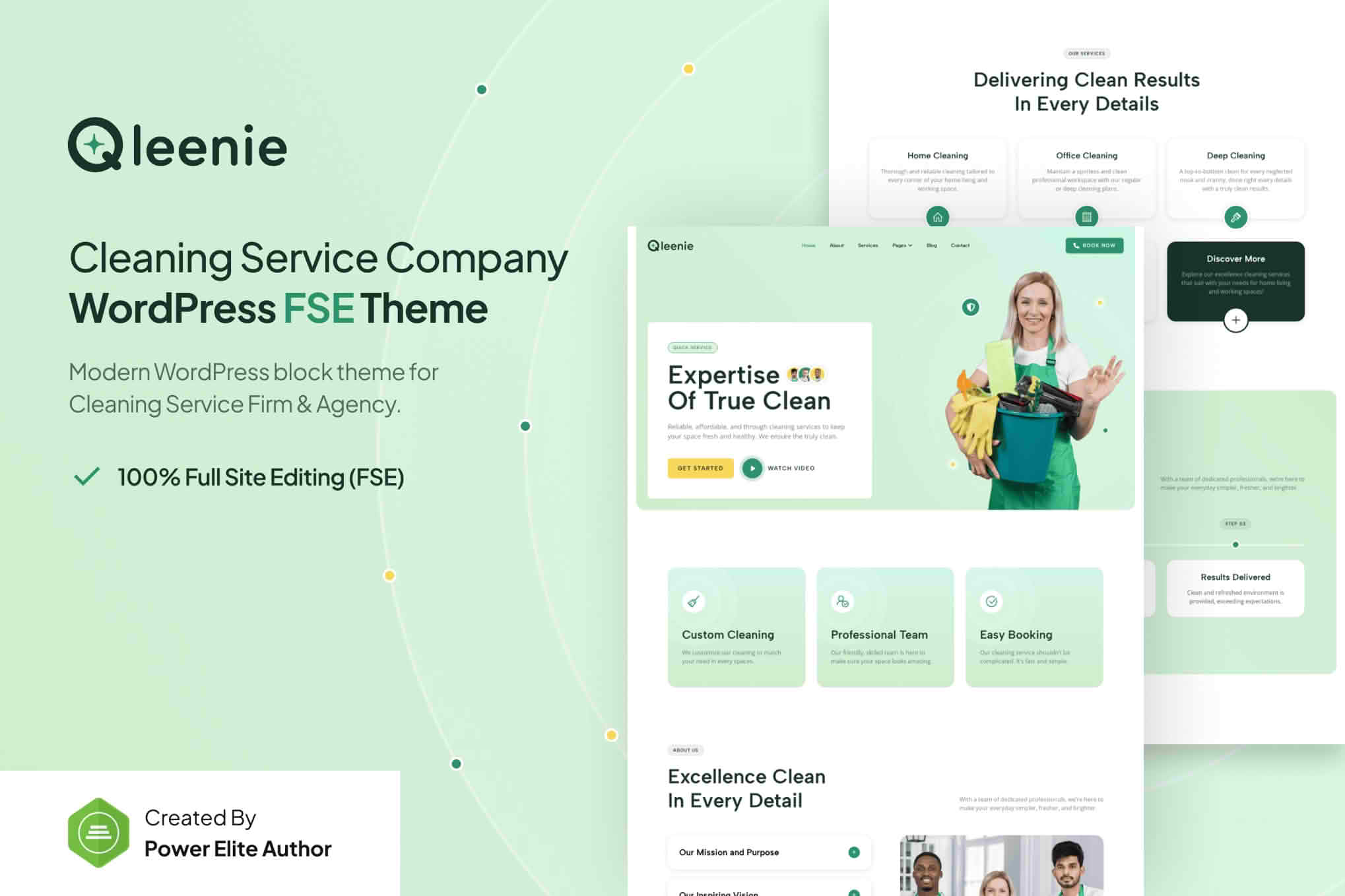 Qleenie – Cleaning Service Company FSE WordPress Theme