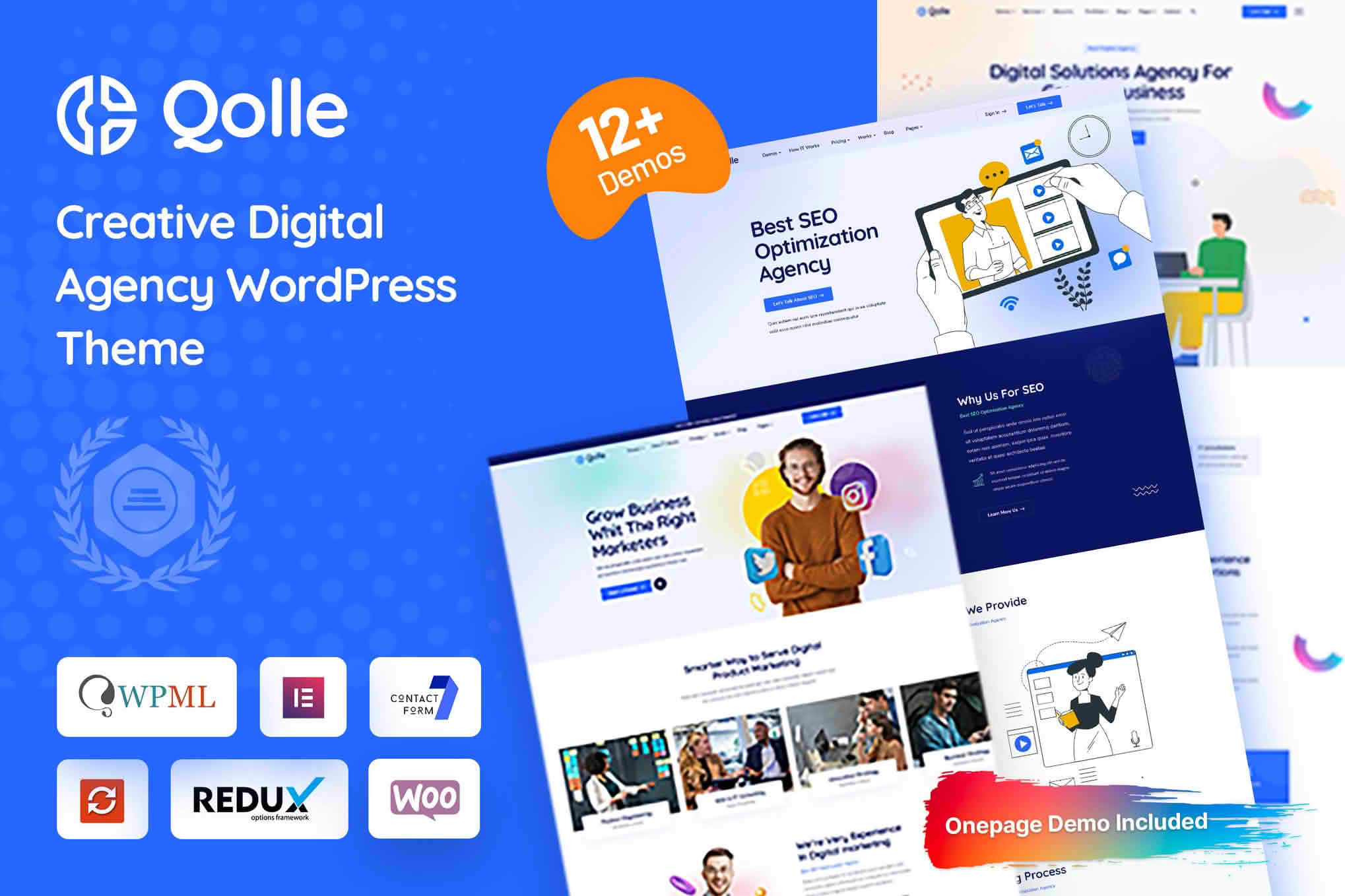 Download Qolle - Digital Marketing Agency WordPress Theme GPL WordPress Plugin