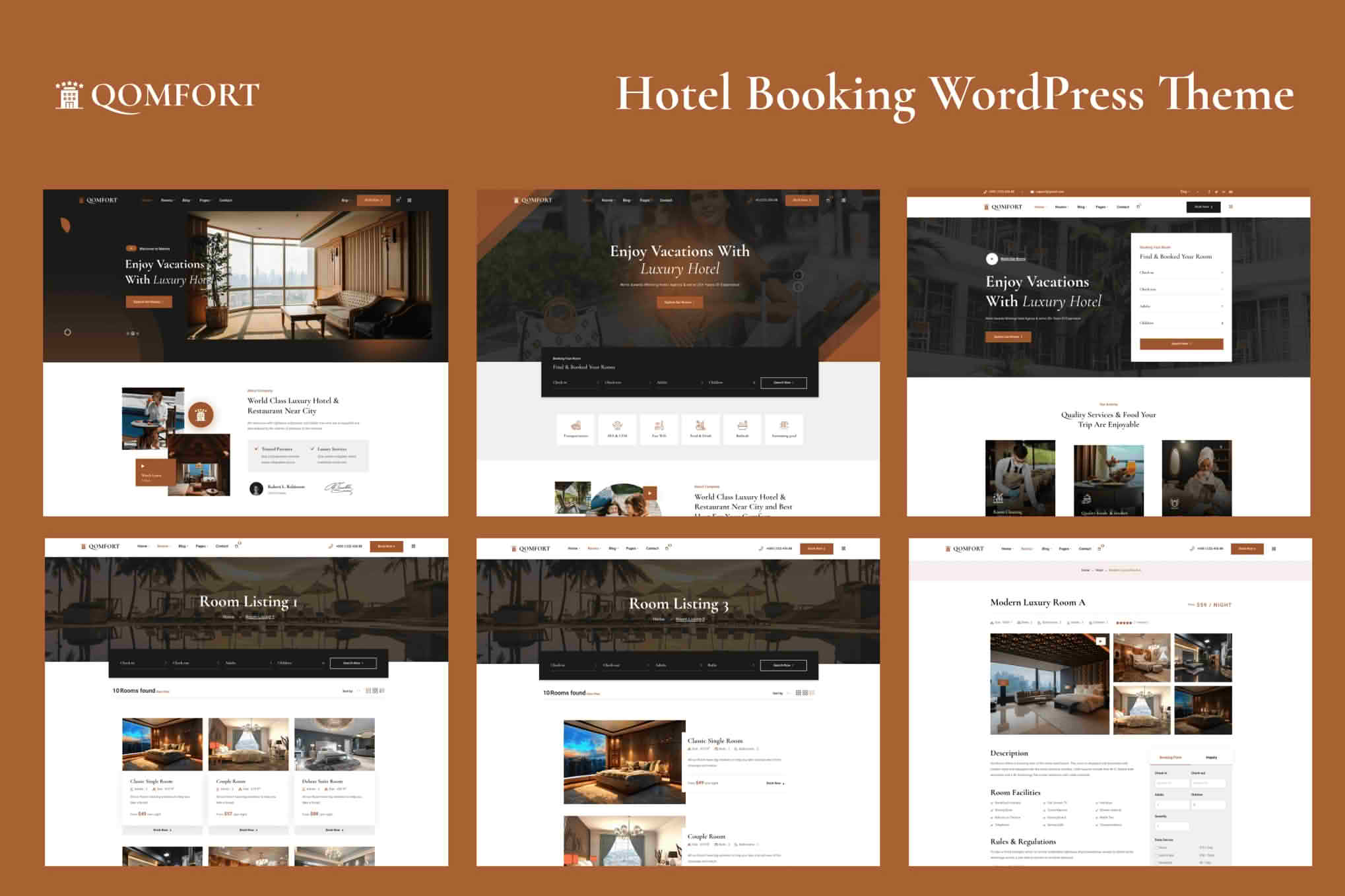 Download Qomfort - Hotel Booking WordPress Theme GPL WordPress Plugin