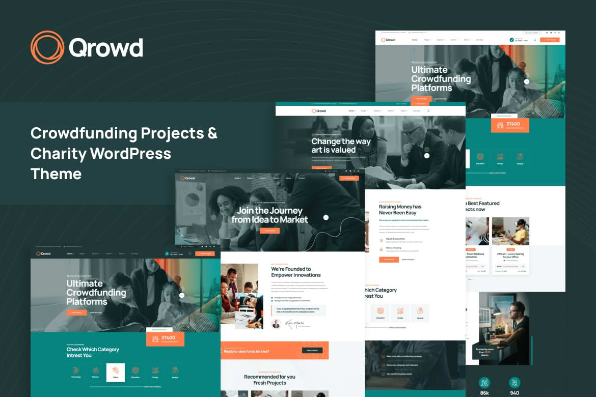 Download Qrowd - Crowdfunding Projects & Charity WordPress Theme GPL WordPress Plugin