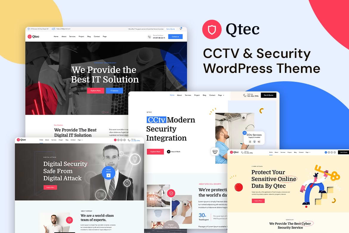Download Qtec - CCTV & Security WordPress Theme GPL WordPress Plugin