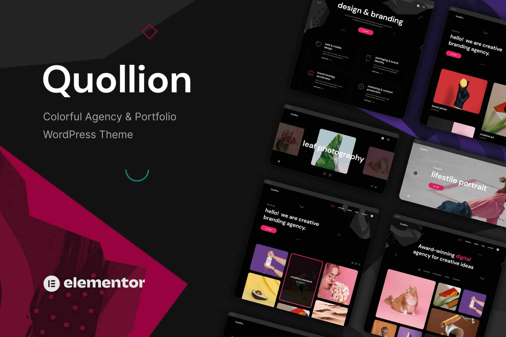 Download Quollion - Colorful Agency & Portfolio WordPress Theme GPL WordPress Plugin