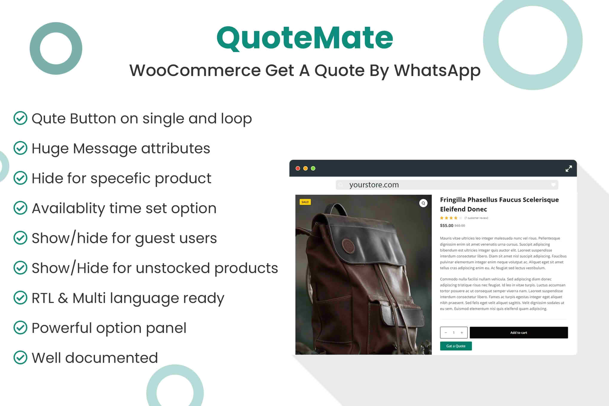 Download QuoteMate - WooCommerce Get A Quote By WhatsApp