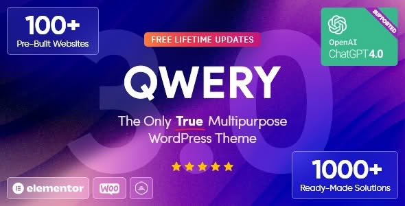 Download Qwery - Multi-Purpose Business WordPress Theme + RTL GPL WordPress Plugin