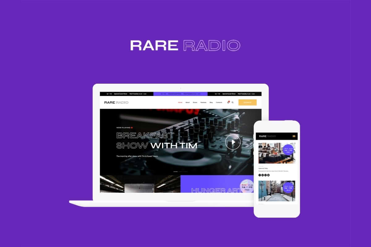 Download Rare Radio | Online Music Radio Station & Podcast WordPress Theme GPL WordPress Plugin