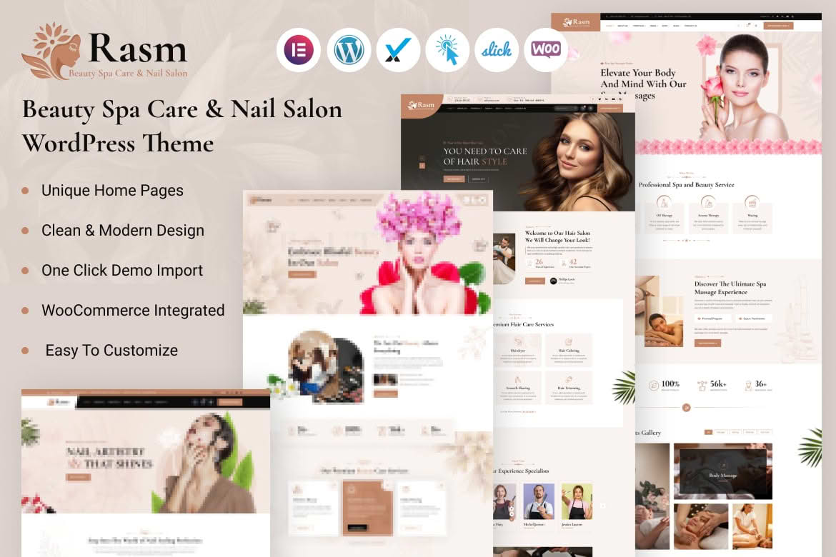Download Rasm – Beauty Spa Care & Nail Salon WordPress Theme GPL WordPress Plugin