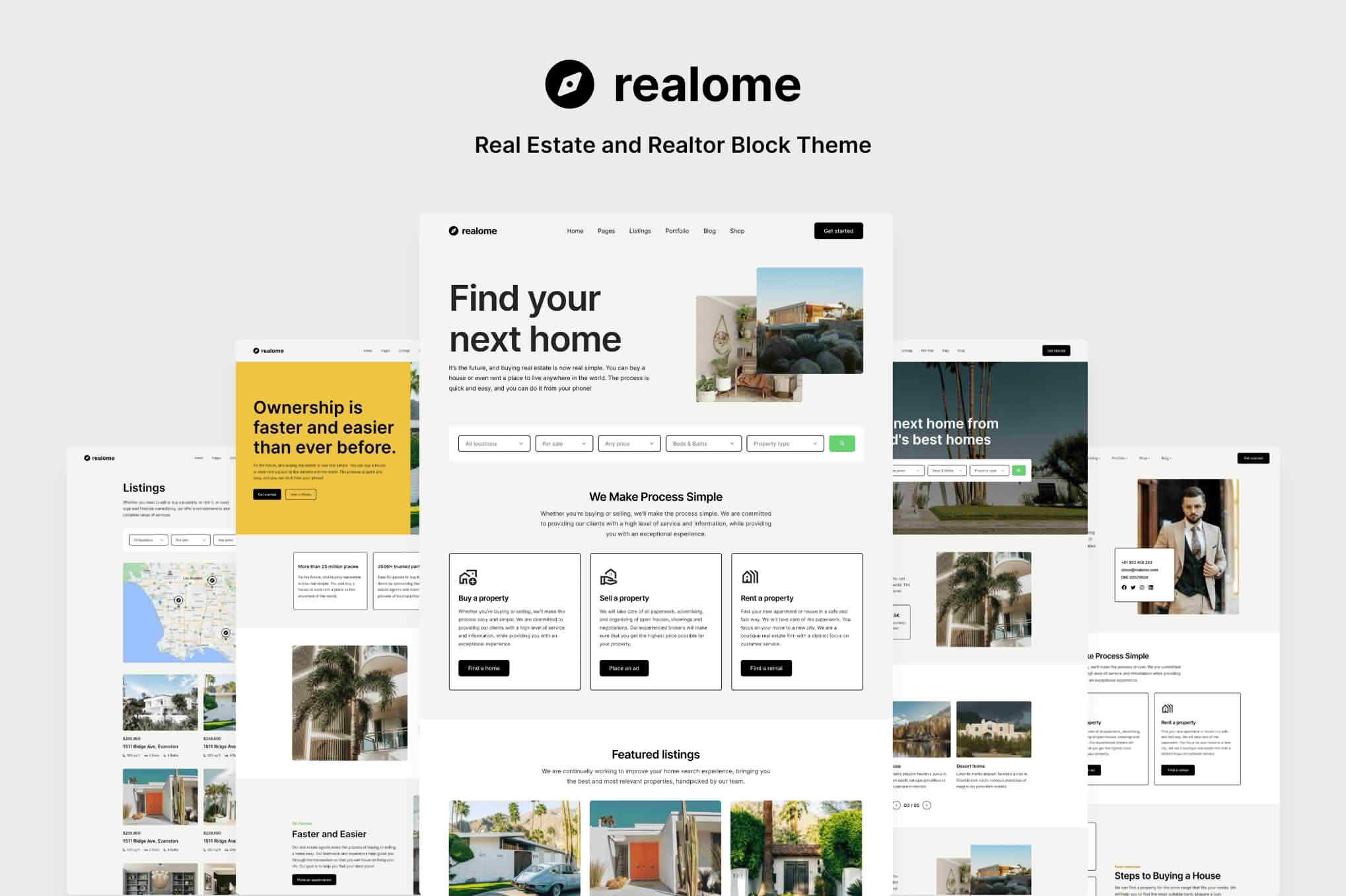 Download Realome - Real Estate and Realtor Block Theme GPL WordPress Plugin