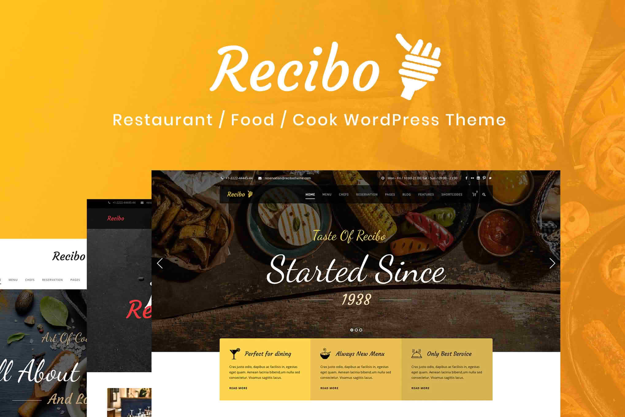 Download Recibo - Restaurant WordPress GPL WordPress Plugin