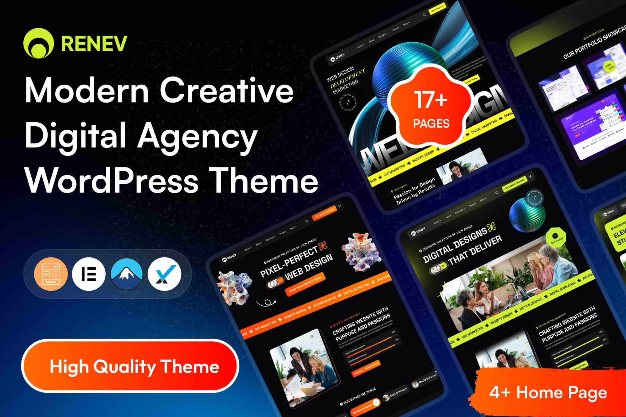 Download Renev - Creative Digital Agency WordPress Theme GPL WordPress Plugin